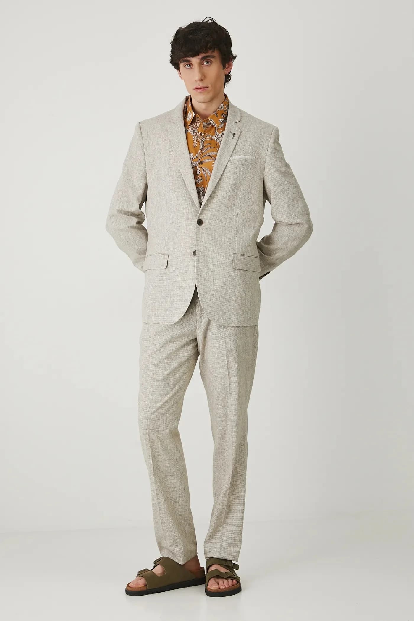 Пиджак из смесового льна - фото 2