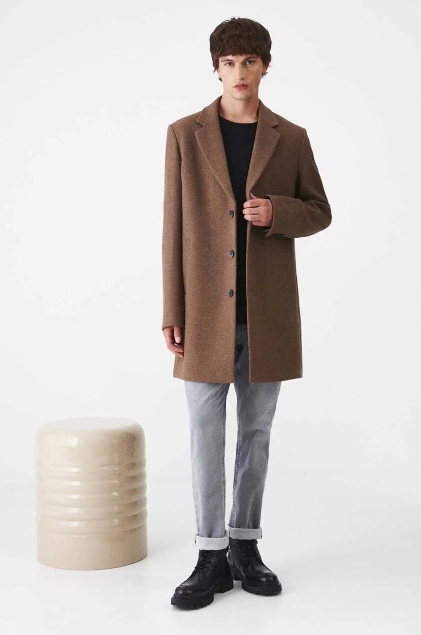 Пальто из смесовой шерсти - фото 2