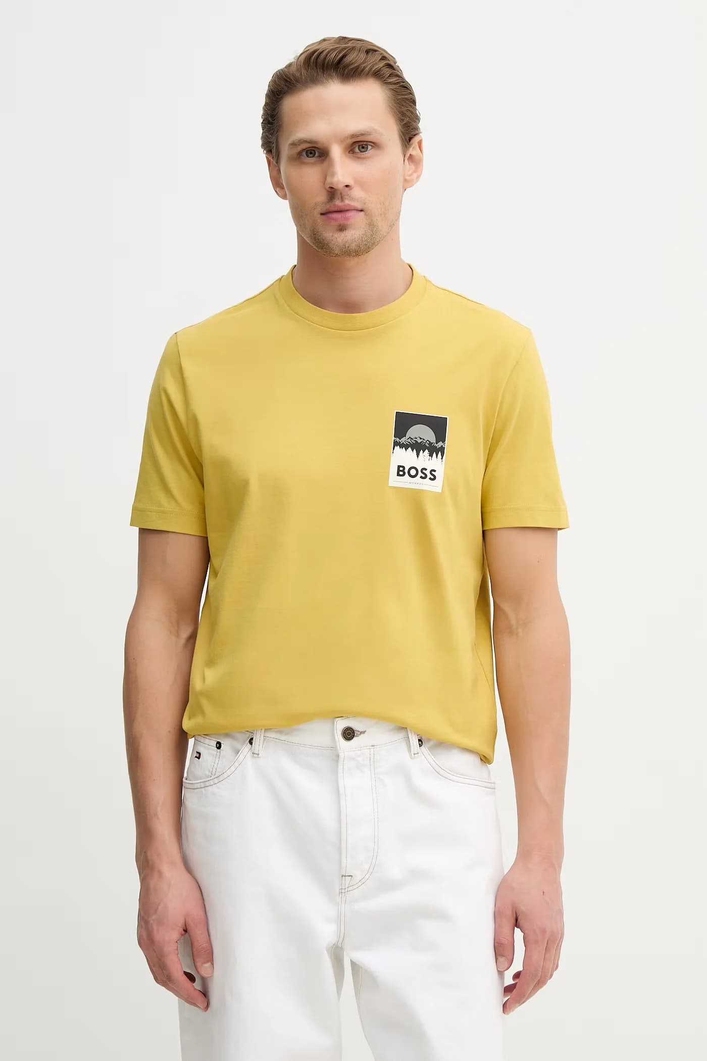 Te_Однотонная хлопковая футболка