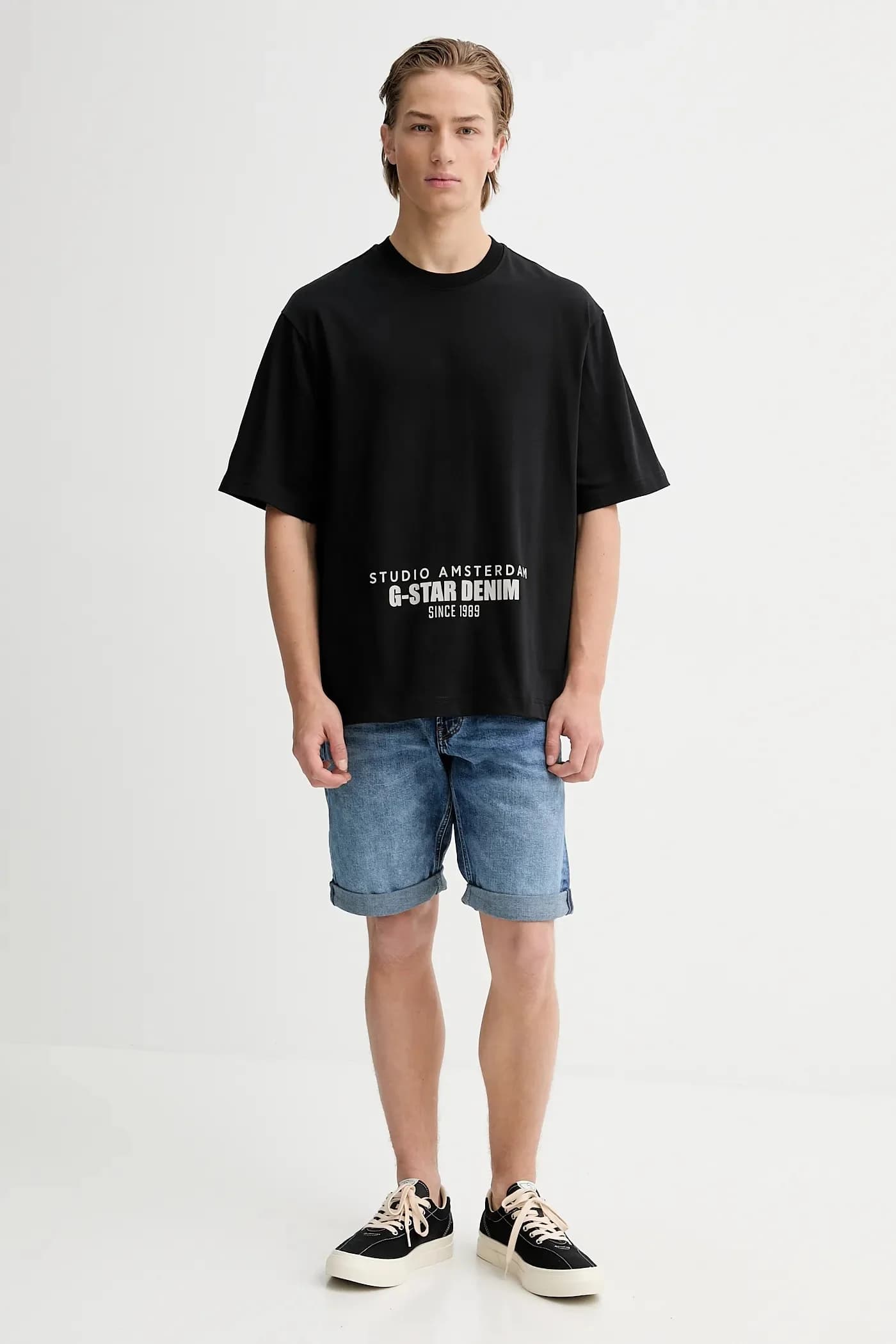 Хлопковая футболка свободного кроя Studio ams - фото 2