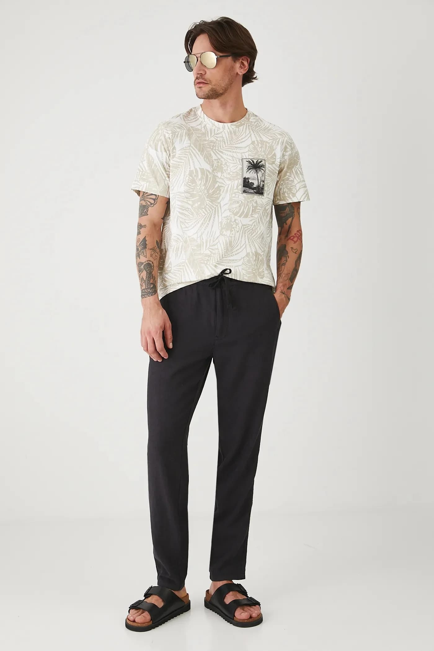 Брюки из смесового льна - фото 2