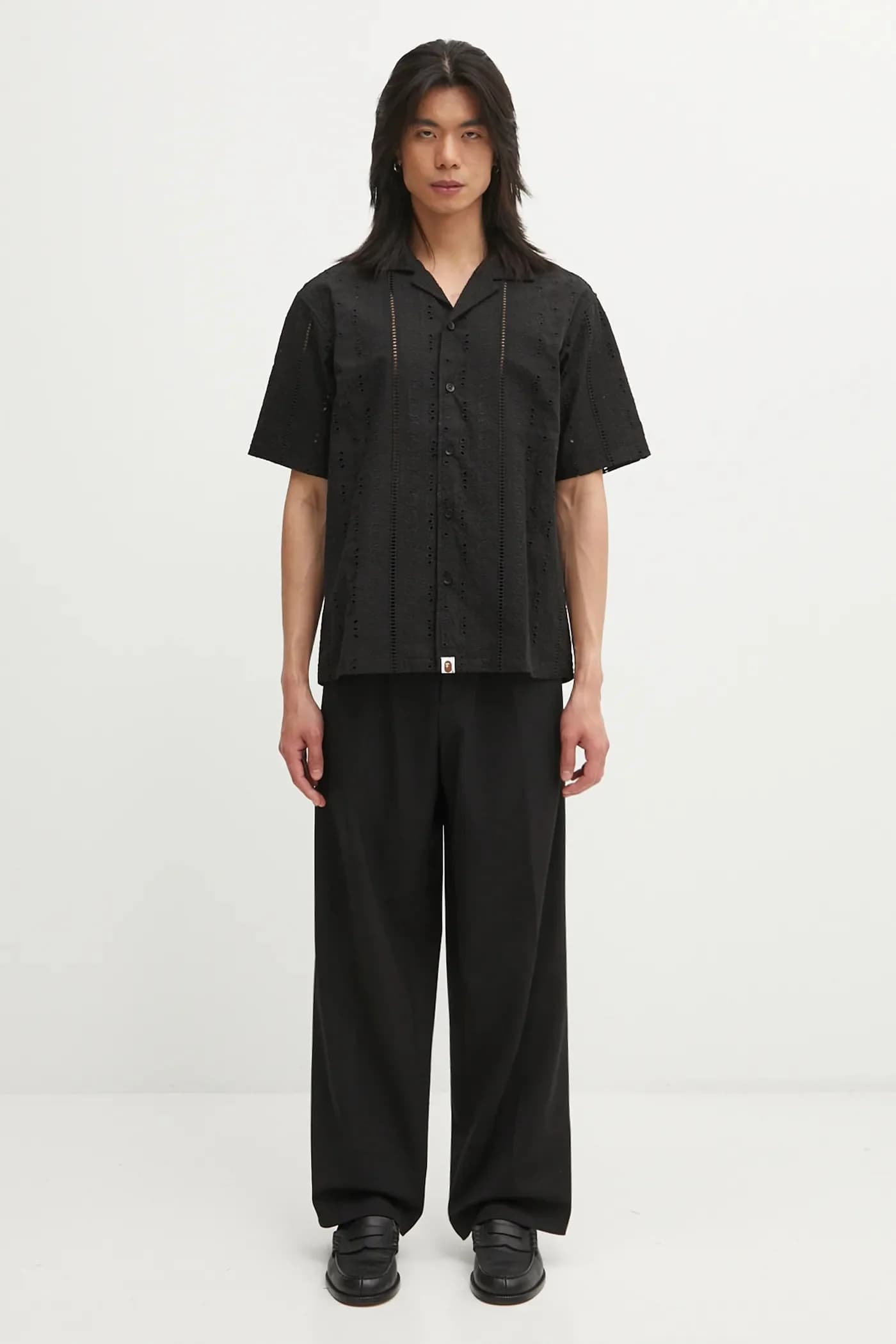 Свободные брюки строгого кроя из смесовой шерсти - фото 5