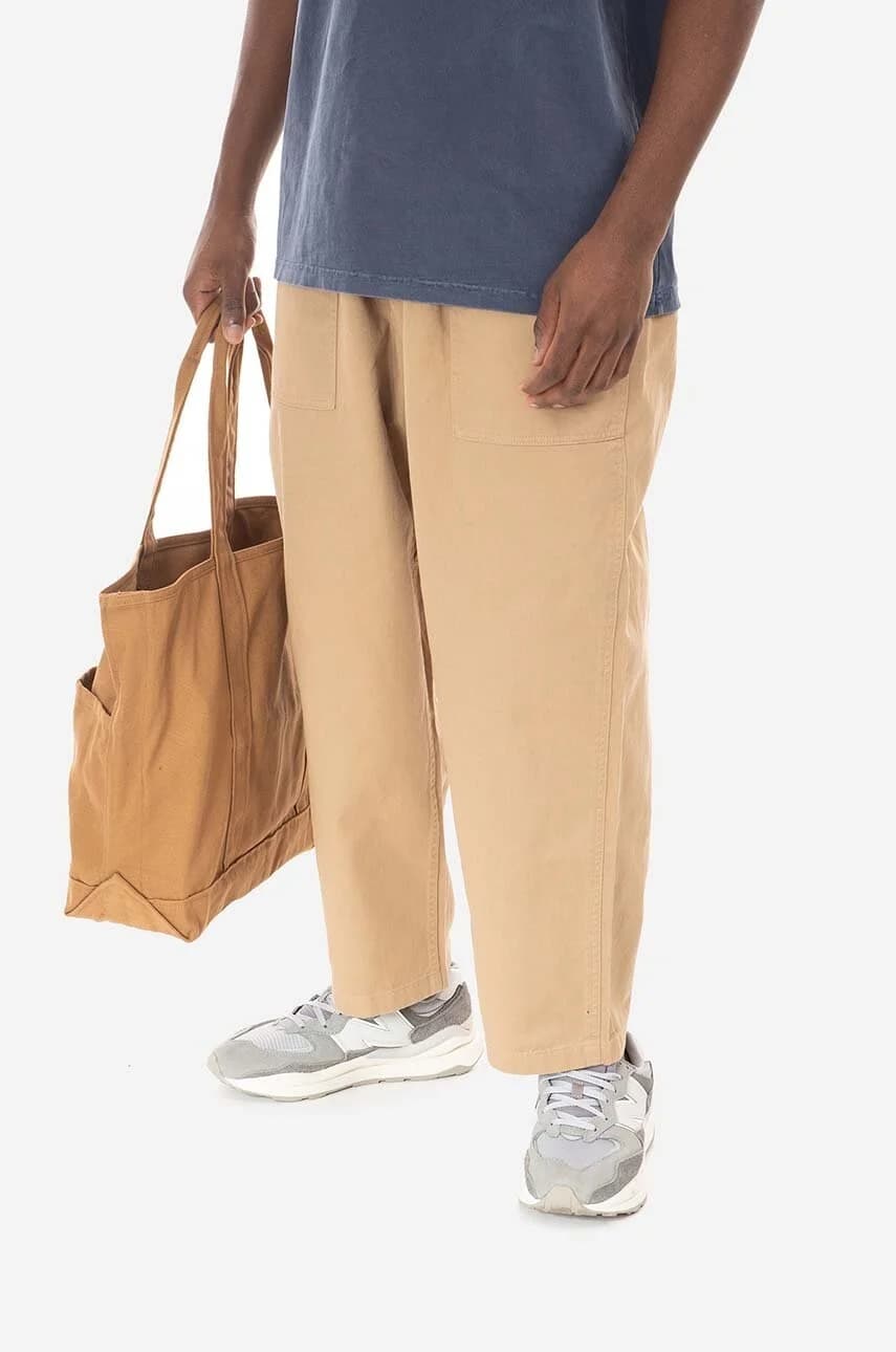 Свободные зауженные брюки из хлопка - фото 6