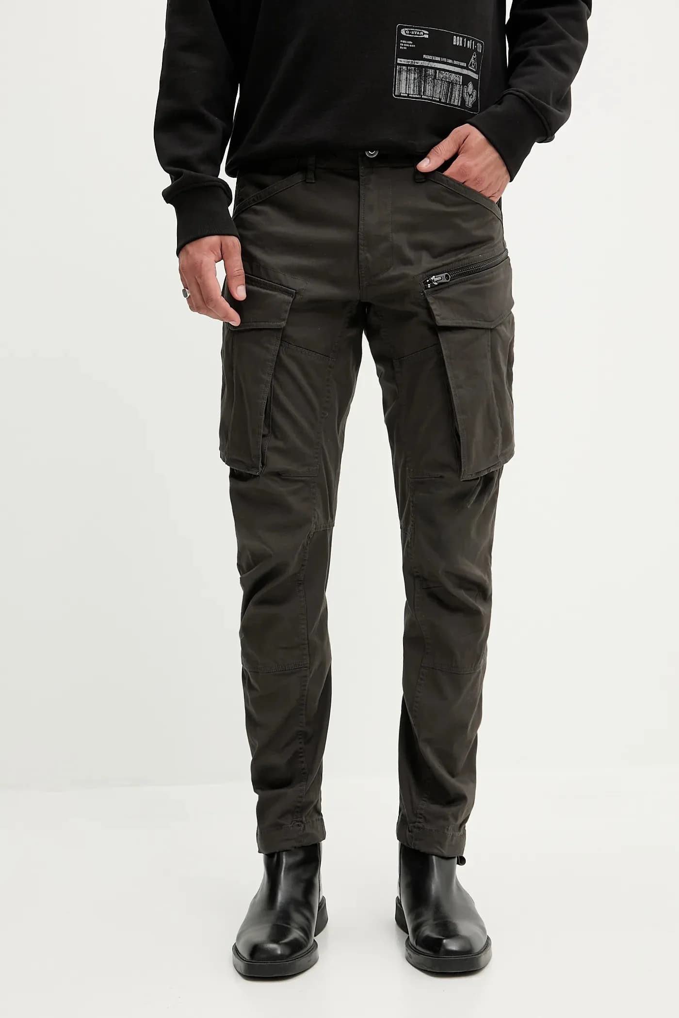 Rovic обычные зауженные брюки с молнией 3d - фото 4