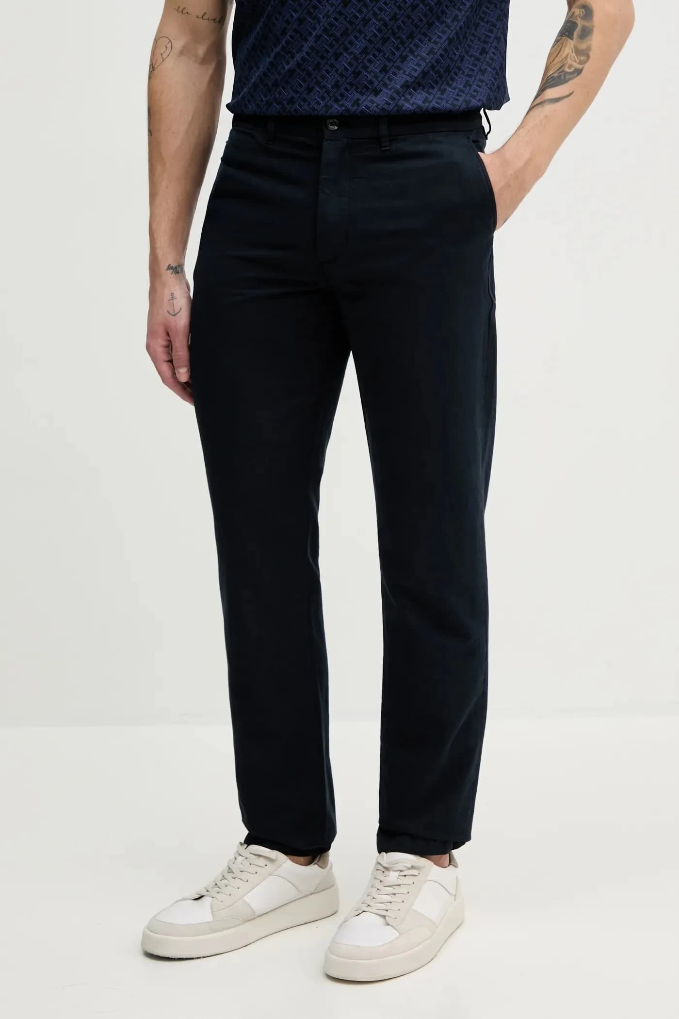 Брюки из смесового льна