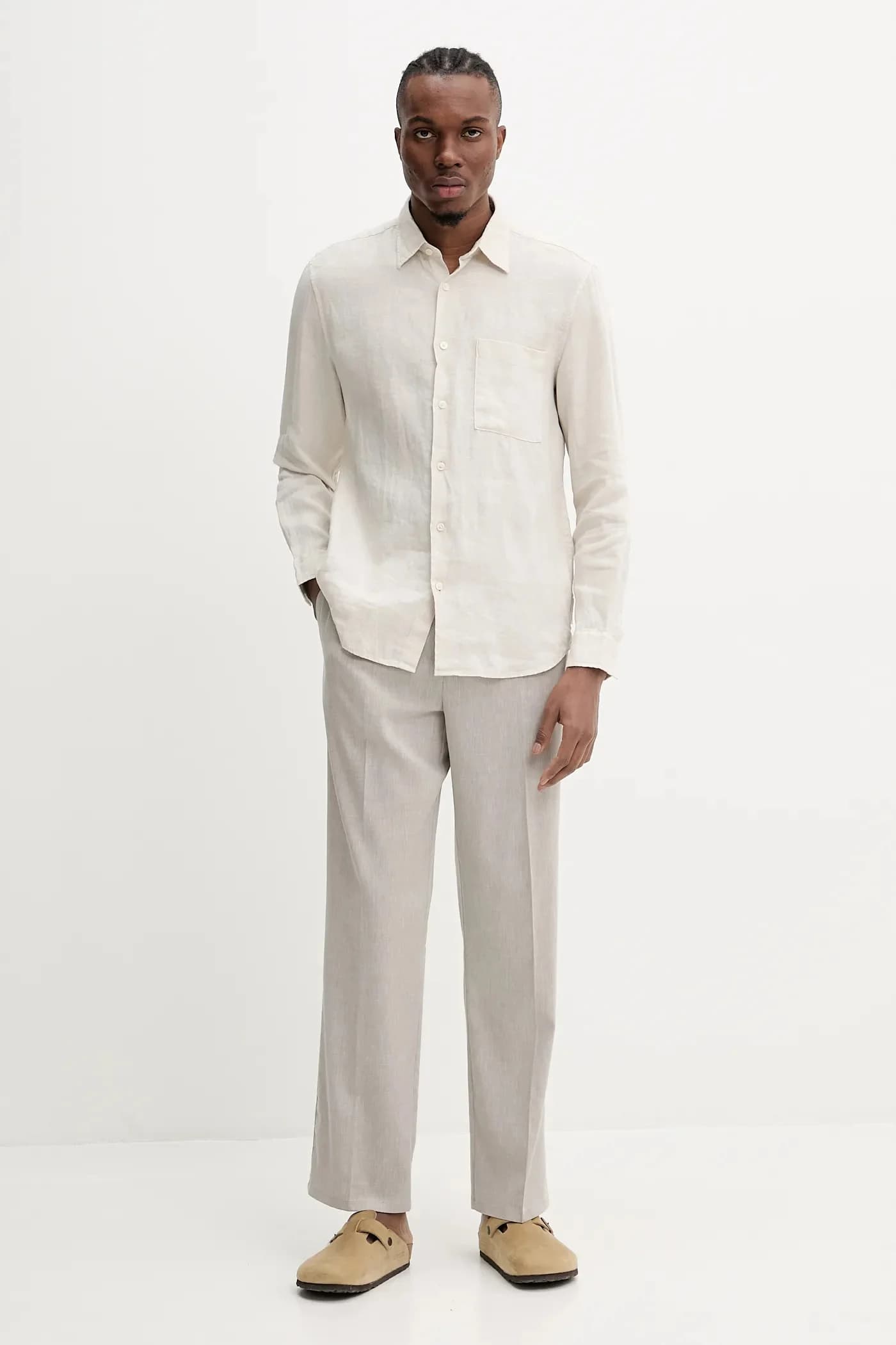 Брюки из смесового льна - фото 2