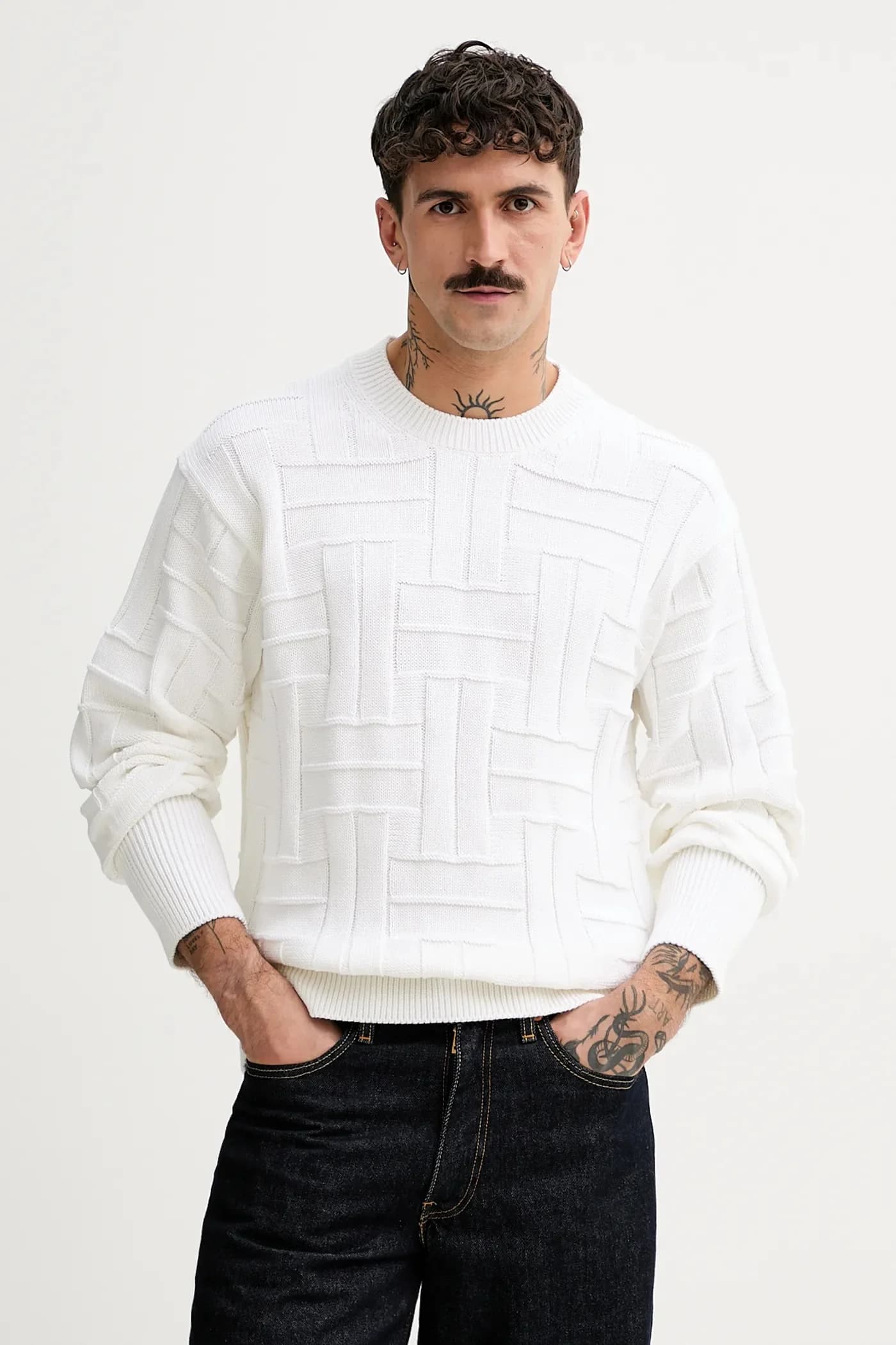 Сплетение хлопкового свитера