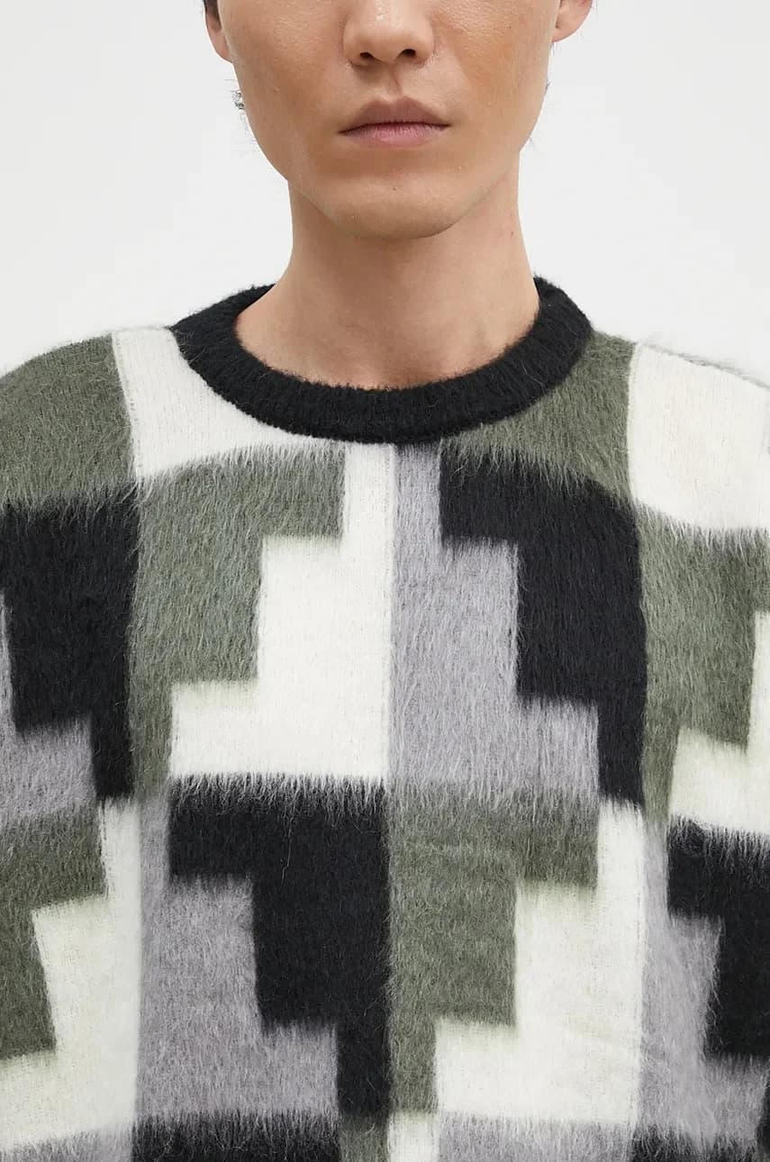 Свитер AOP Damier Cross Knit Crew из смесового мохера - фото 4