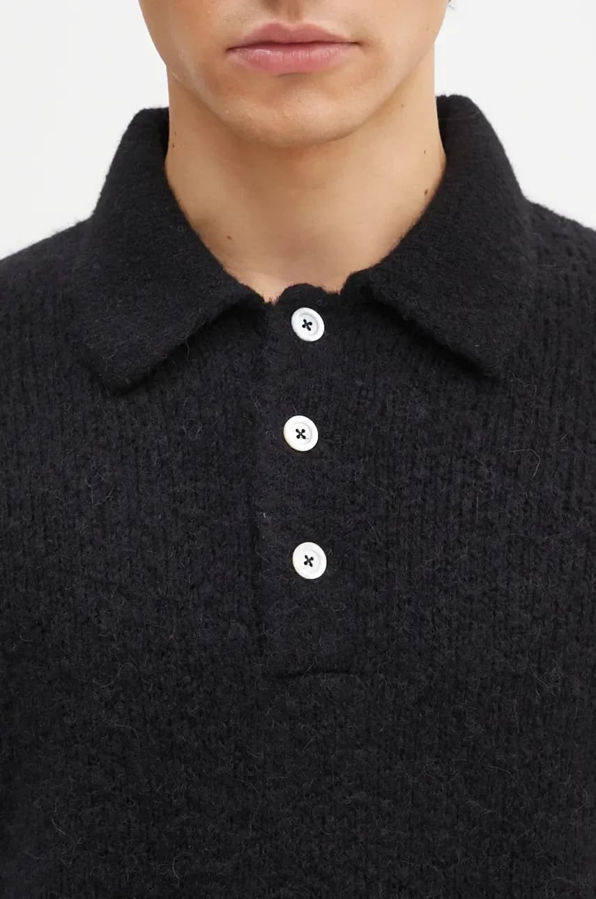 Свободный шерстяной свитер-поло Rasmus с начесом - фото 4