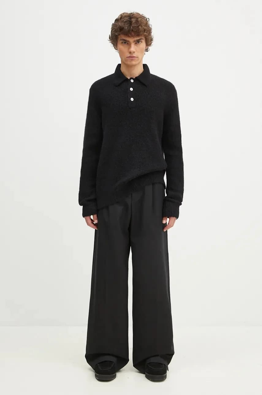 Свободный шерстяной свитер-поло Rasmus с начесом - фото 5