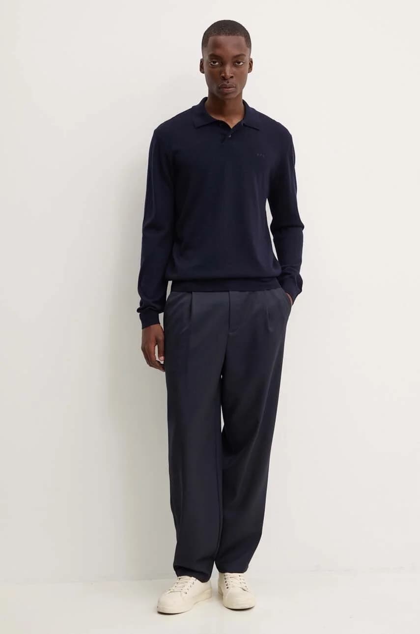 шерстяной свитер-поло Jacob с логотипом - фото 2