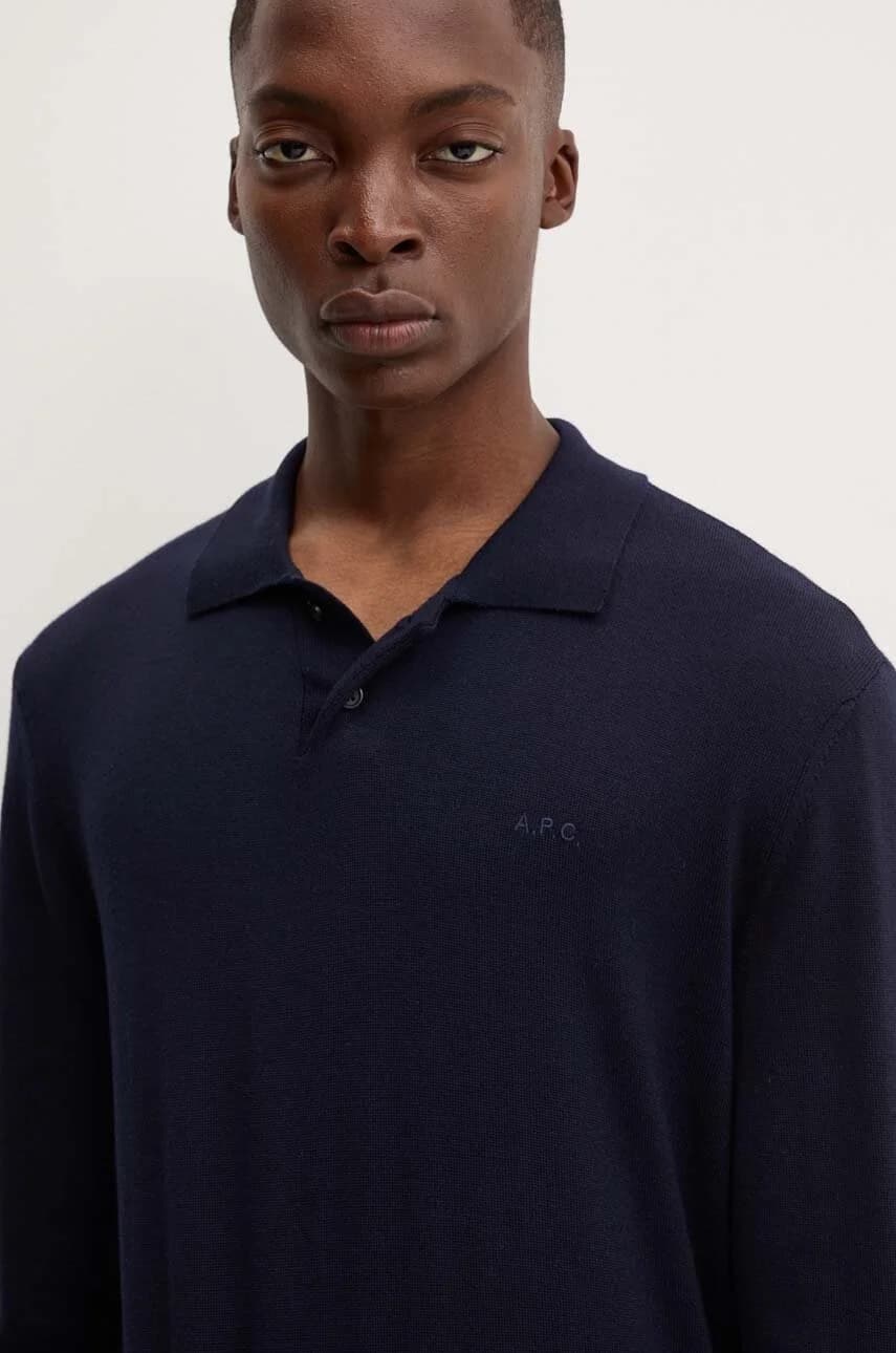 шерстяной свитер-поло Jacob с логотипом - фото 4