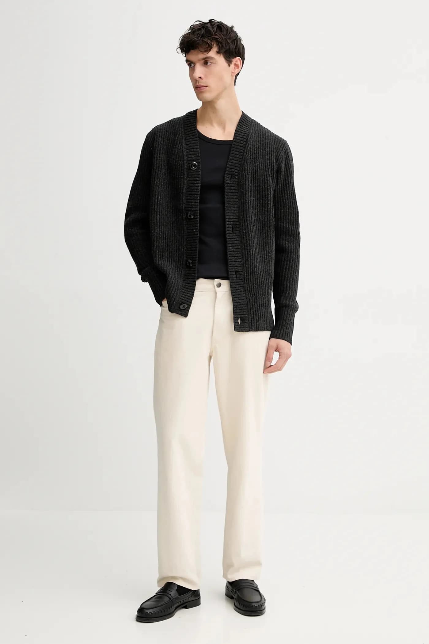 Базовый шерстяной кардиган - фото 2