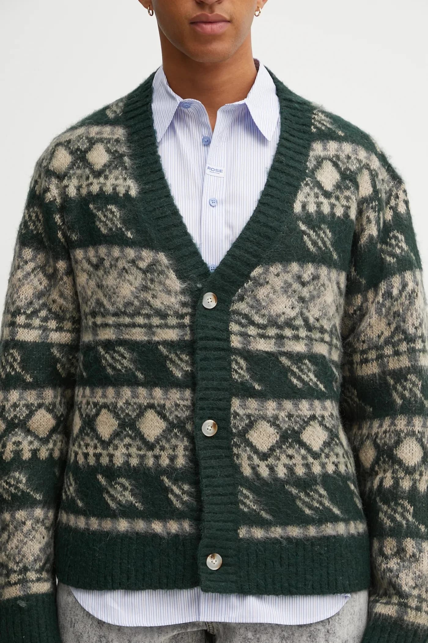 Шерстяной кардиган в клетку Pattern - фото 4