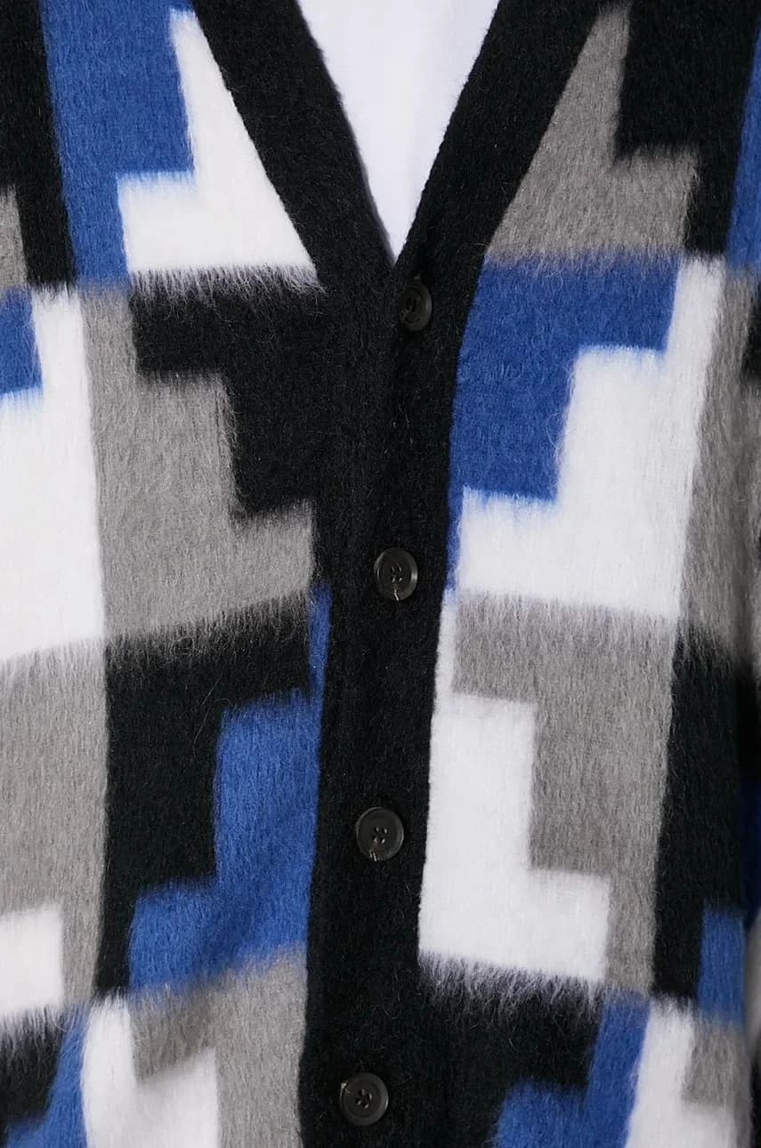 Кардиган из смесовой шерсти AOP Damier Cross Knit Cardigan - фото 4