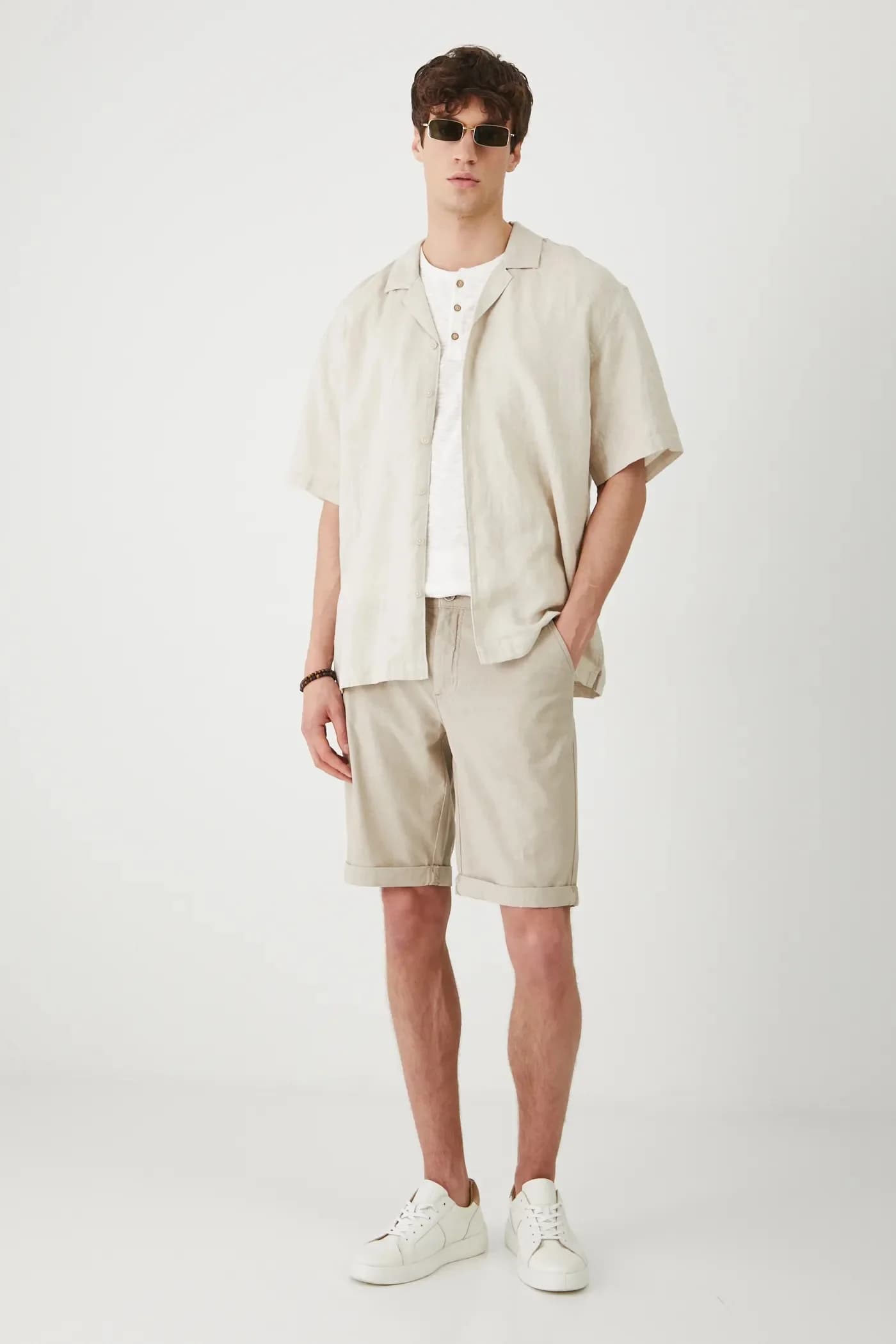 Шорты из смесового льна - фото 2