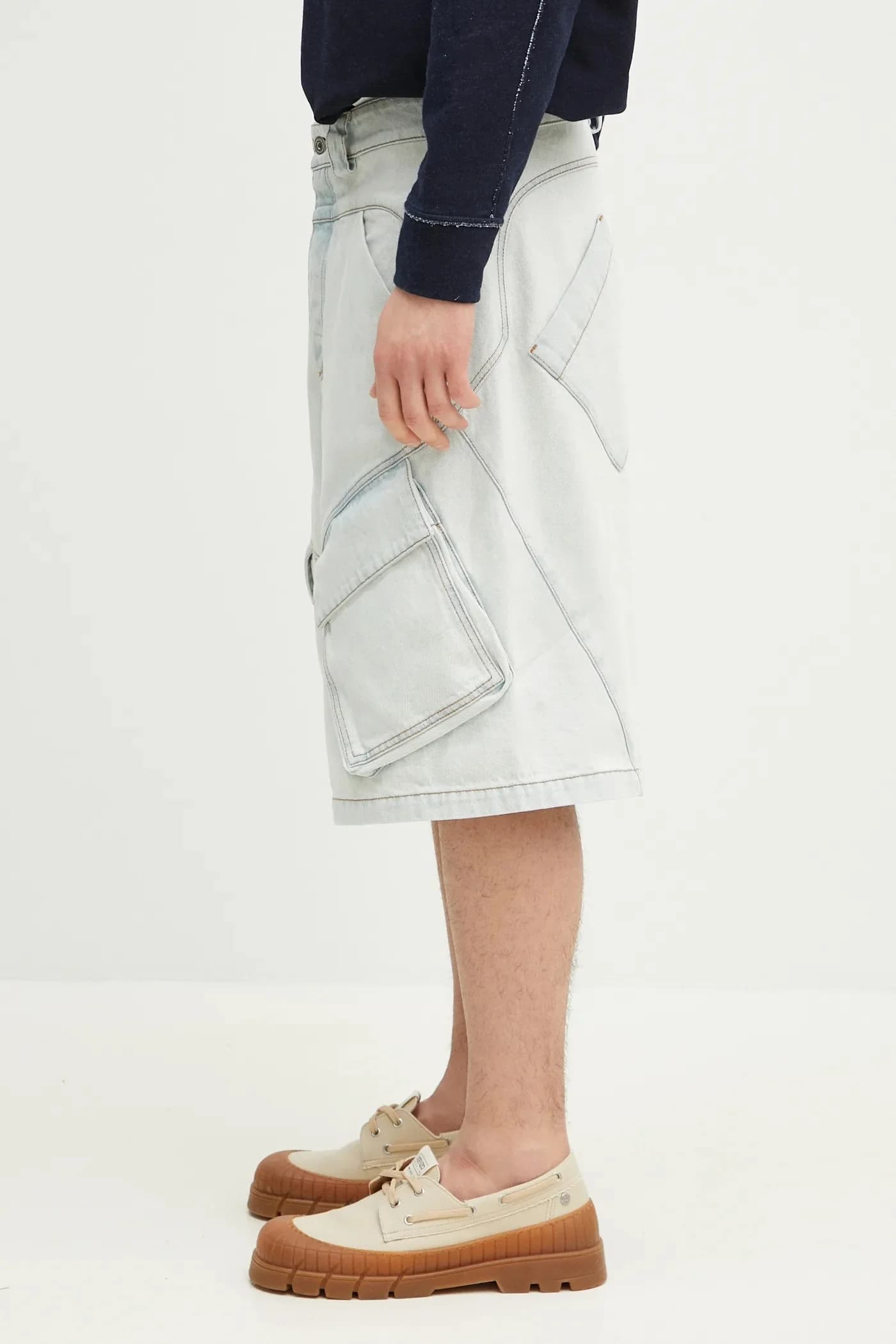 Широкие шорты-карго Bleach Dnm Голубые джинсовые шорты - фото 2