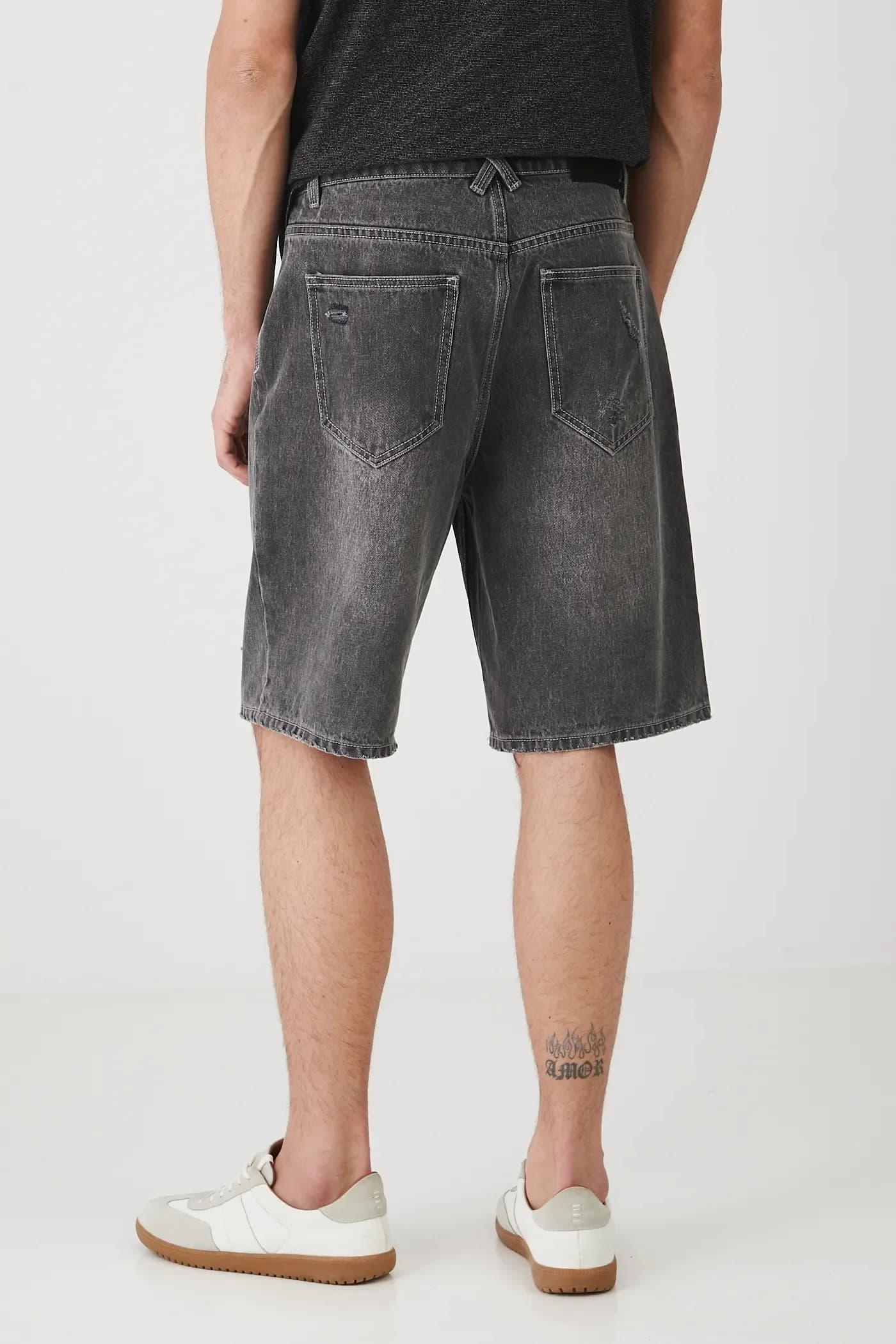 Хлопковые джинсовые шорты - фото 3