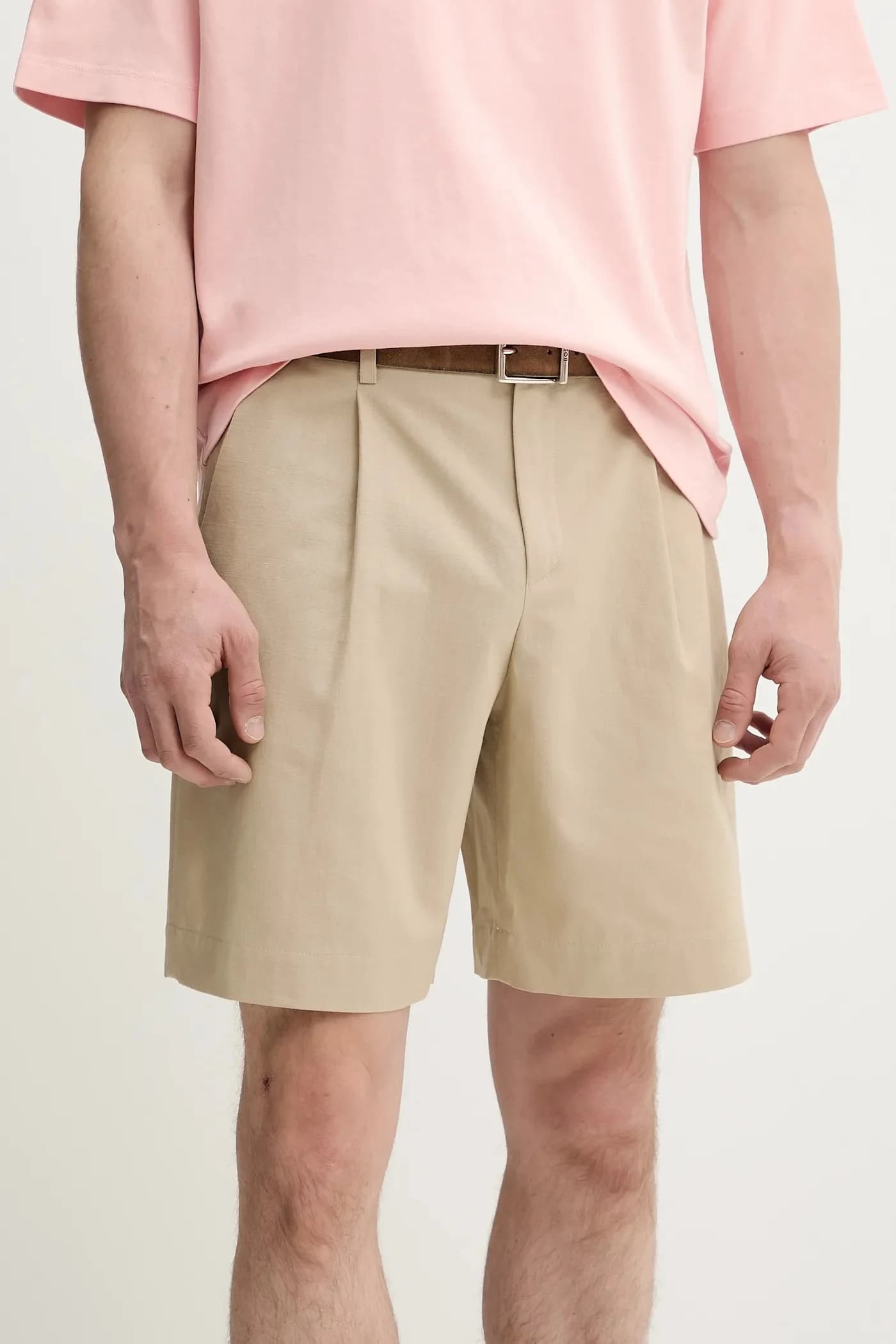 Короткие шорты из хлопка с круглым вырезом