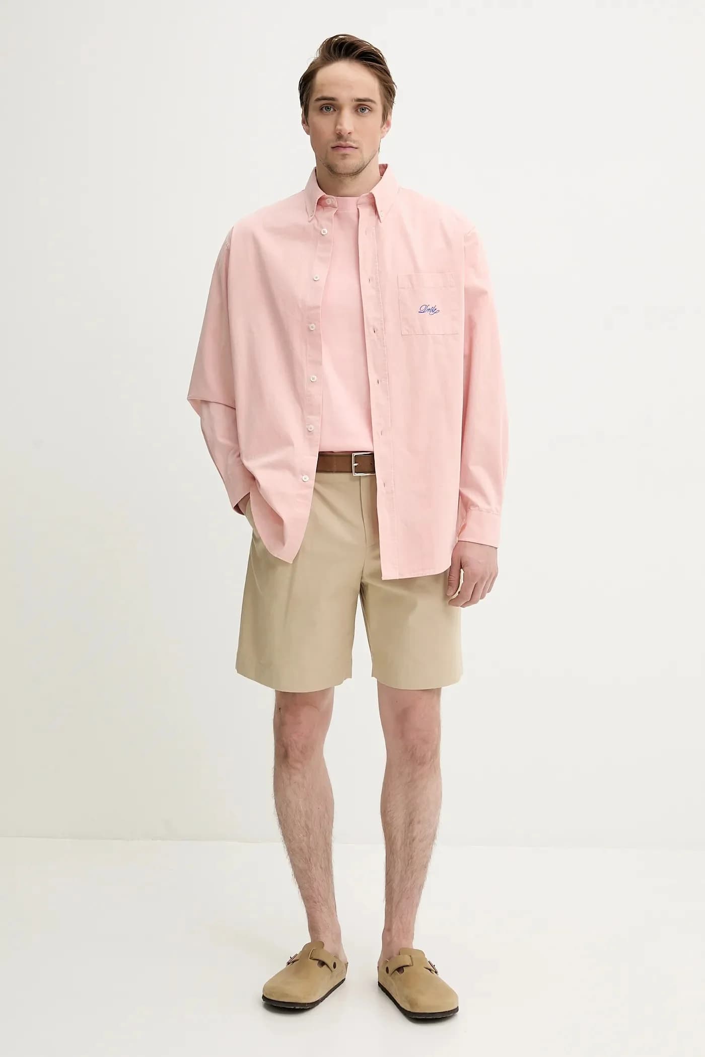 Короткие шорты из хлопка с круглым вырезом - фото 2