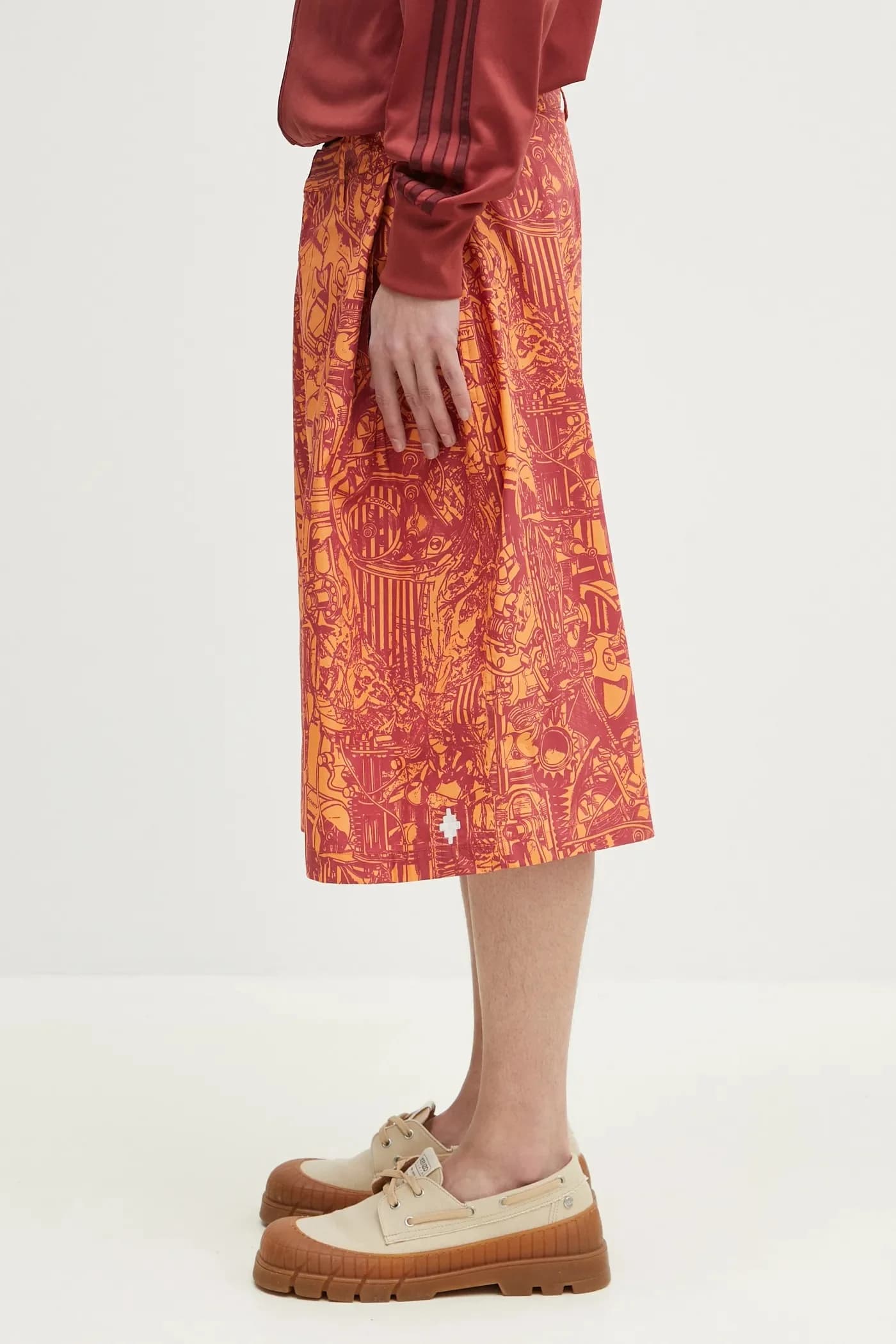 Пижамные шорты Aop Mech Оранжевые хлопковые шорты бордового цвета - фото 2