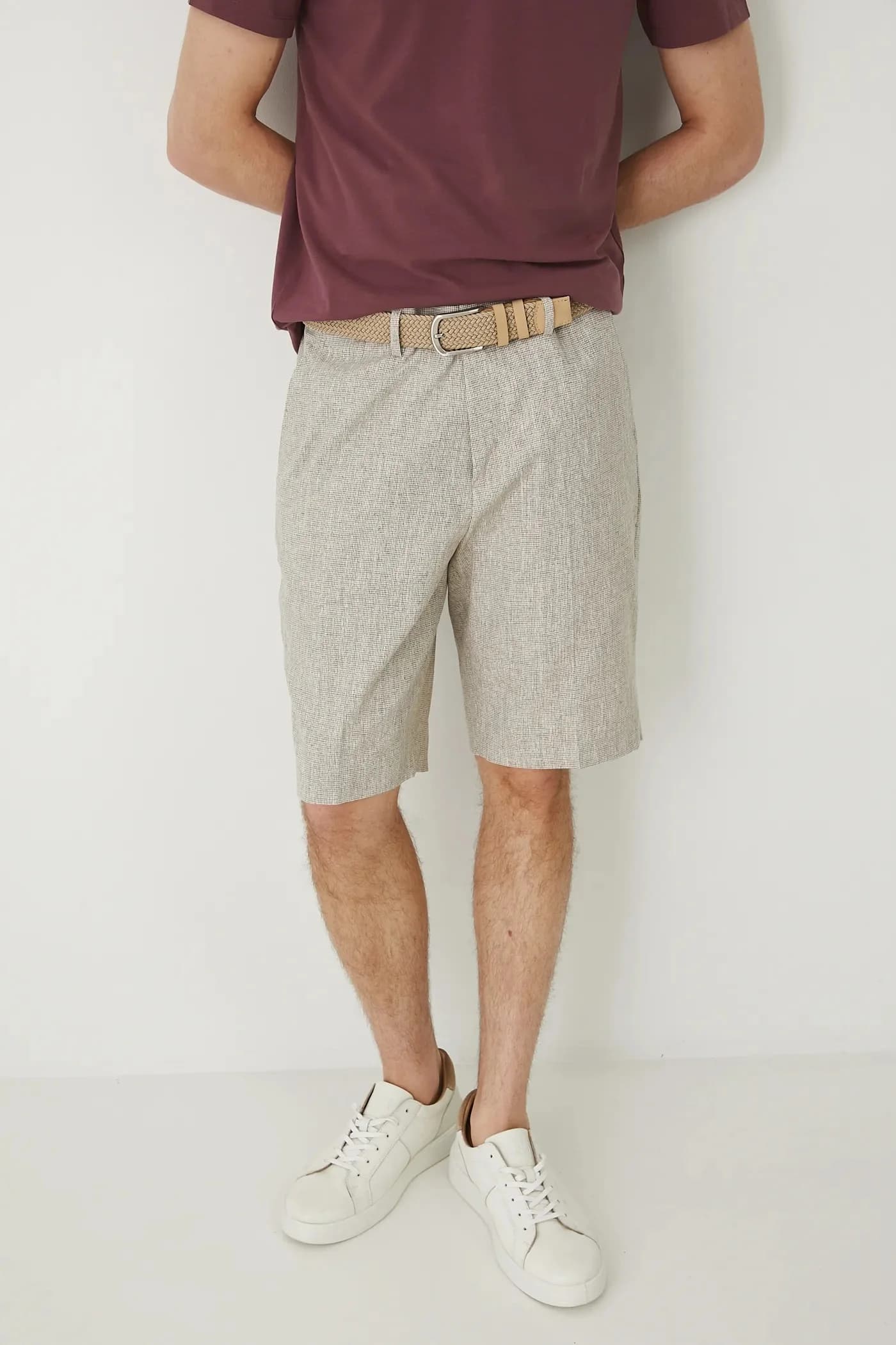 Шорты из смесового льна