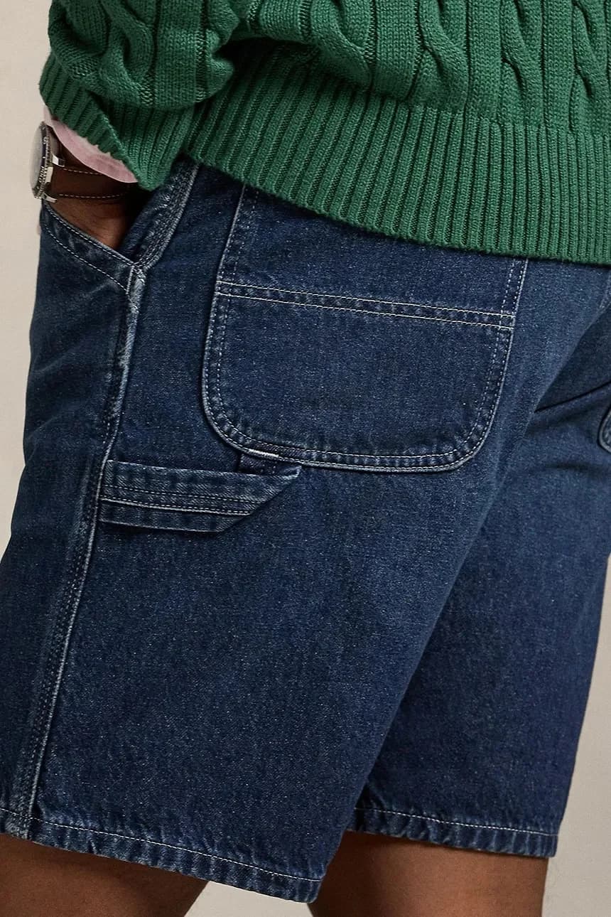 Хлопковые джинсовые шорты - фото 4