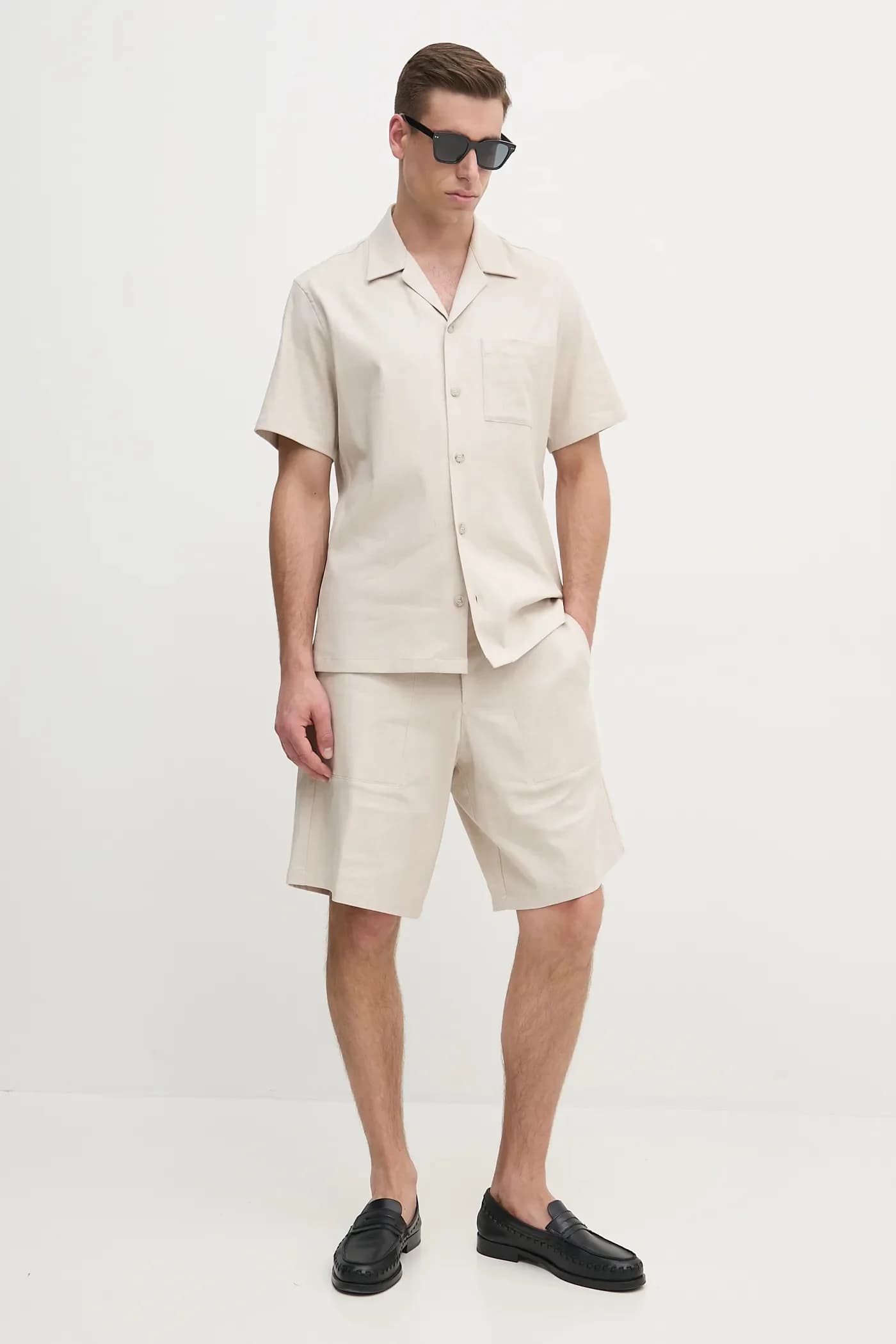 Шорты из смесового льна - фото 2