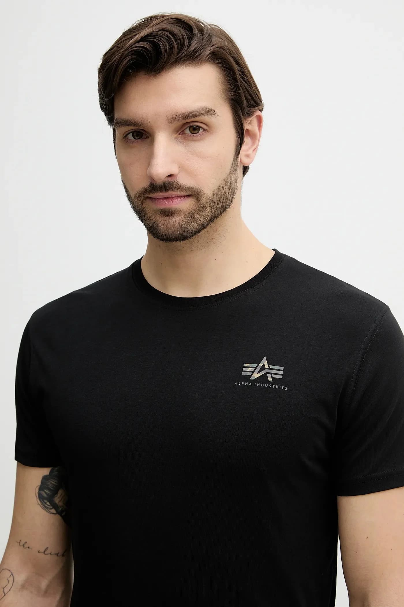 Хлопковая футболка с зеркальным камуфляжным принтом и спинкой - фото 4