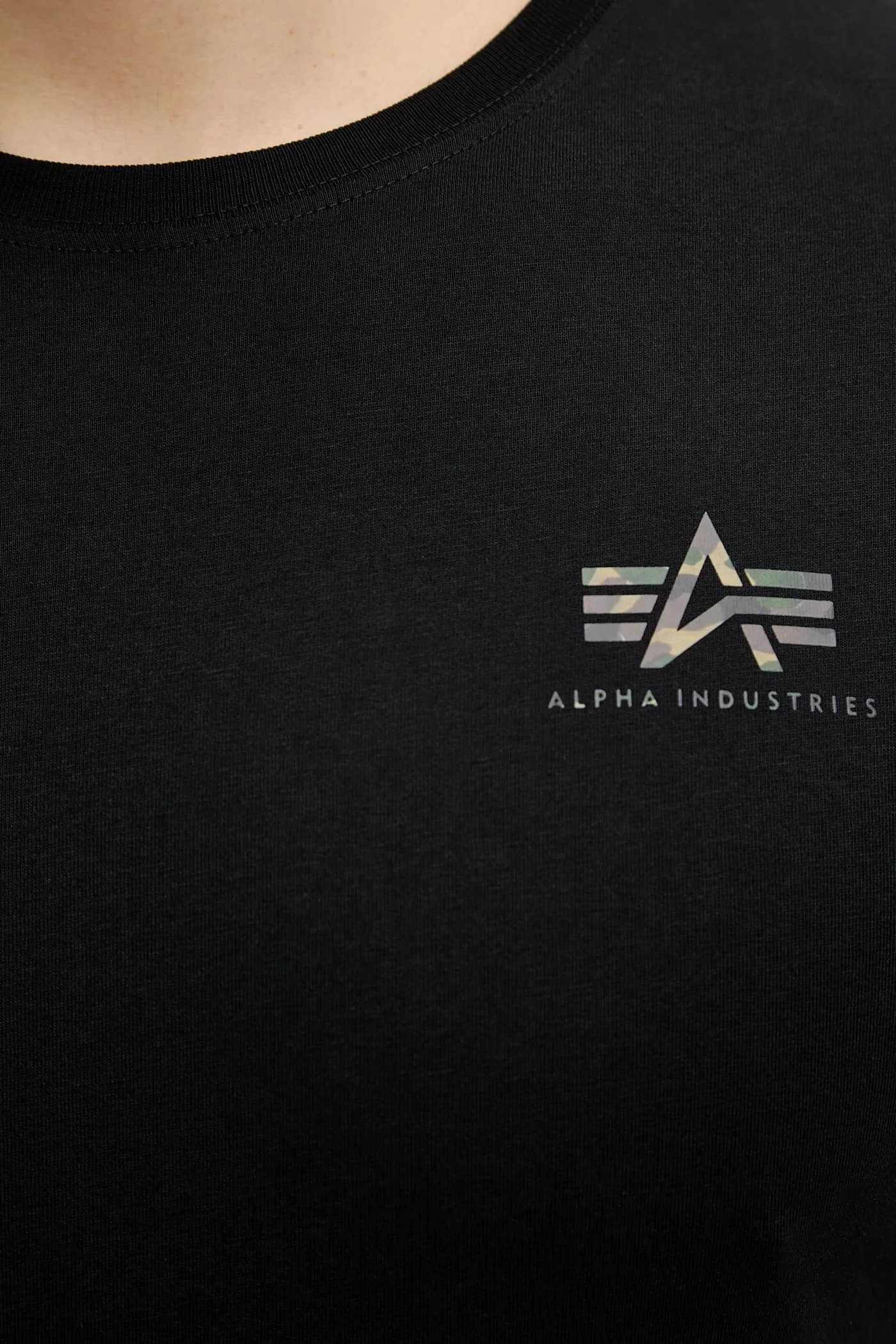 Хлопковая футболка с зеркальным камуфляжным принтом и спинкой - фото 5