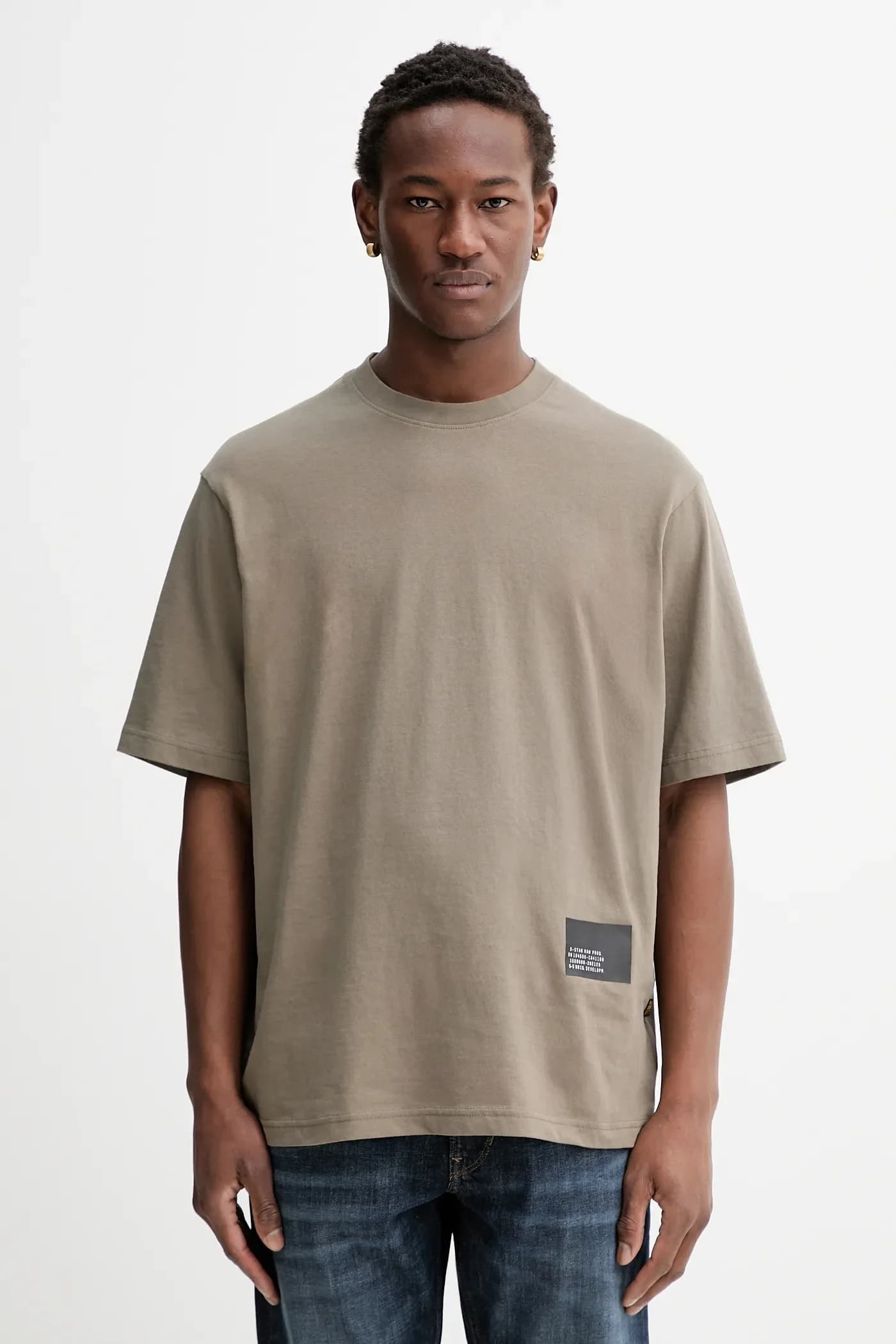 Хлопковая футболка свободного кроя с логотипом Badge