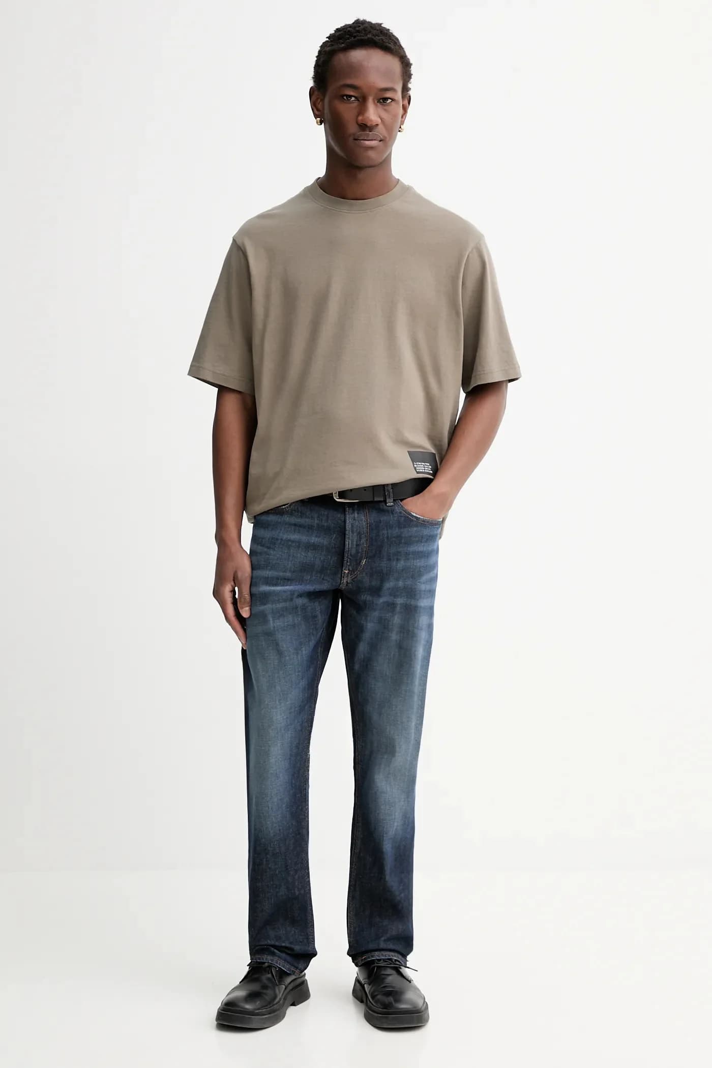 Хлопковая футболка свободного кроя с логотипом Badge - фото 2