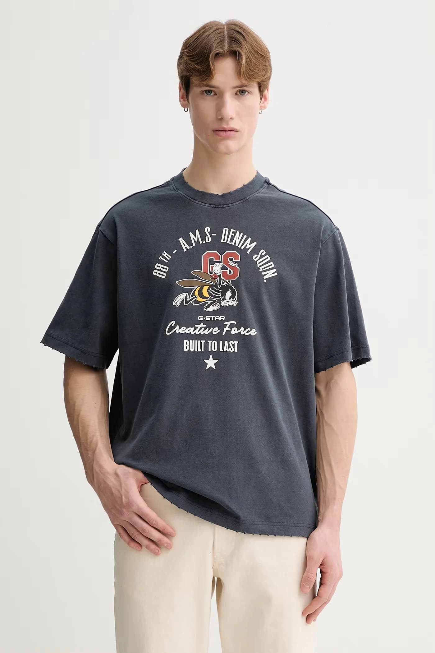 Хлопковая футболка спереди gr Angry Bee свободная