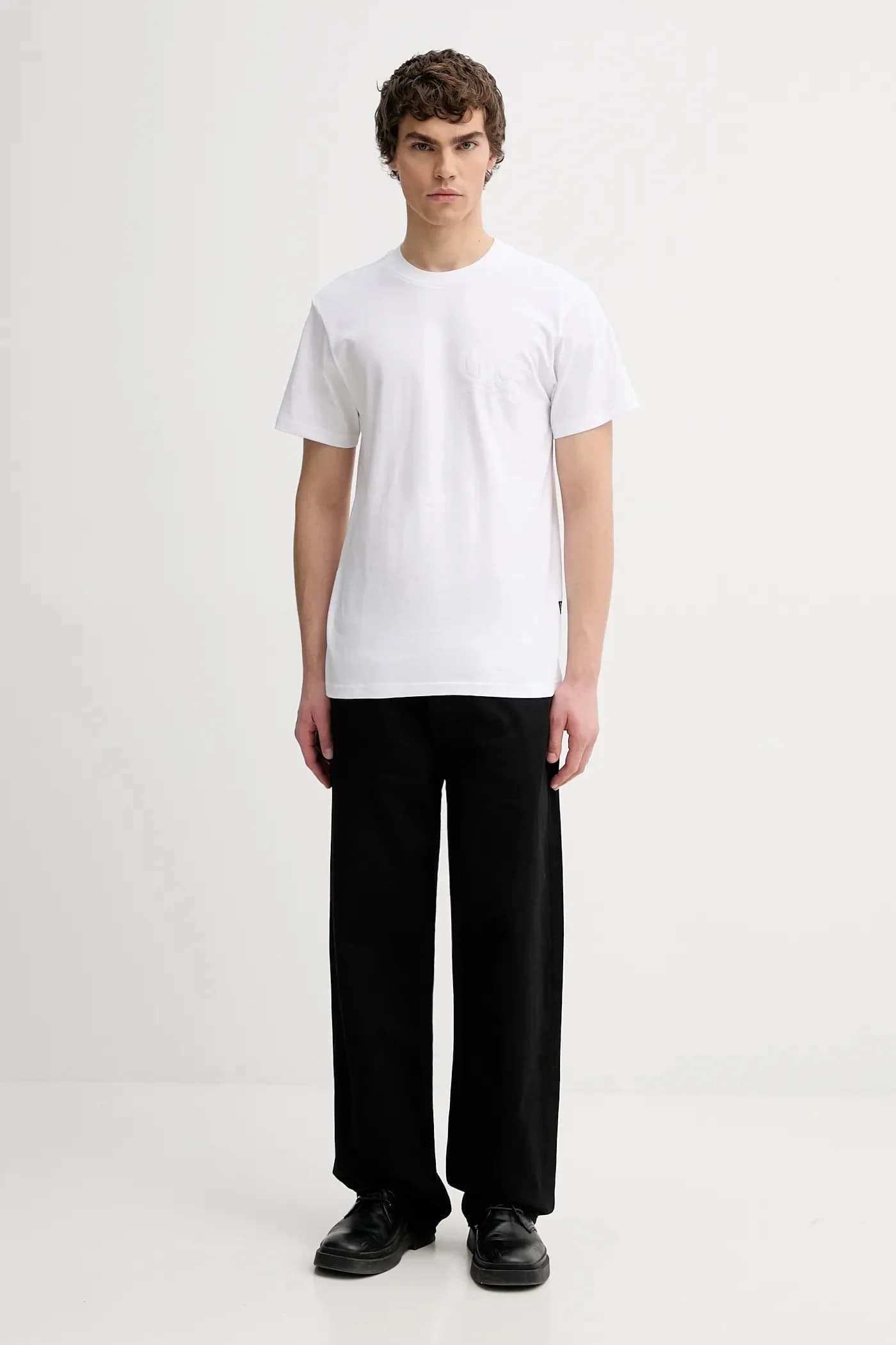 Свободная хлопковая футболка с флоковой спинкой - фото 2