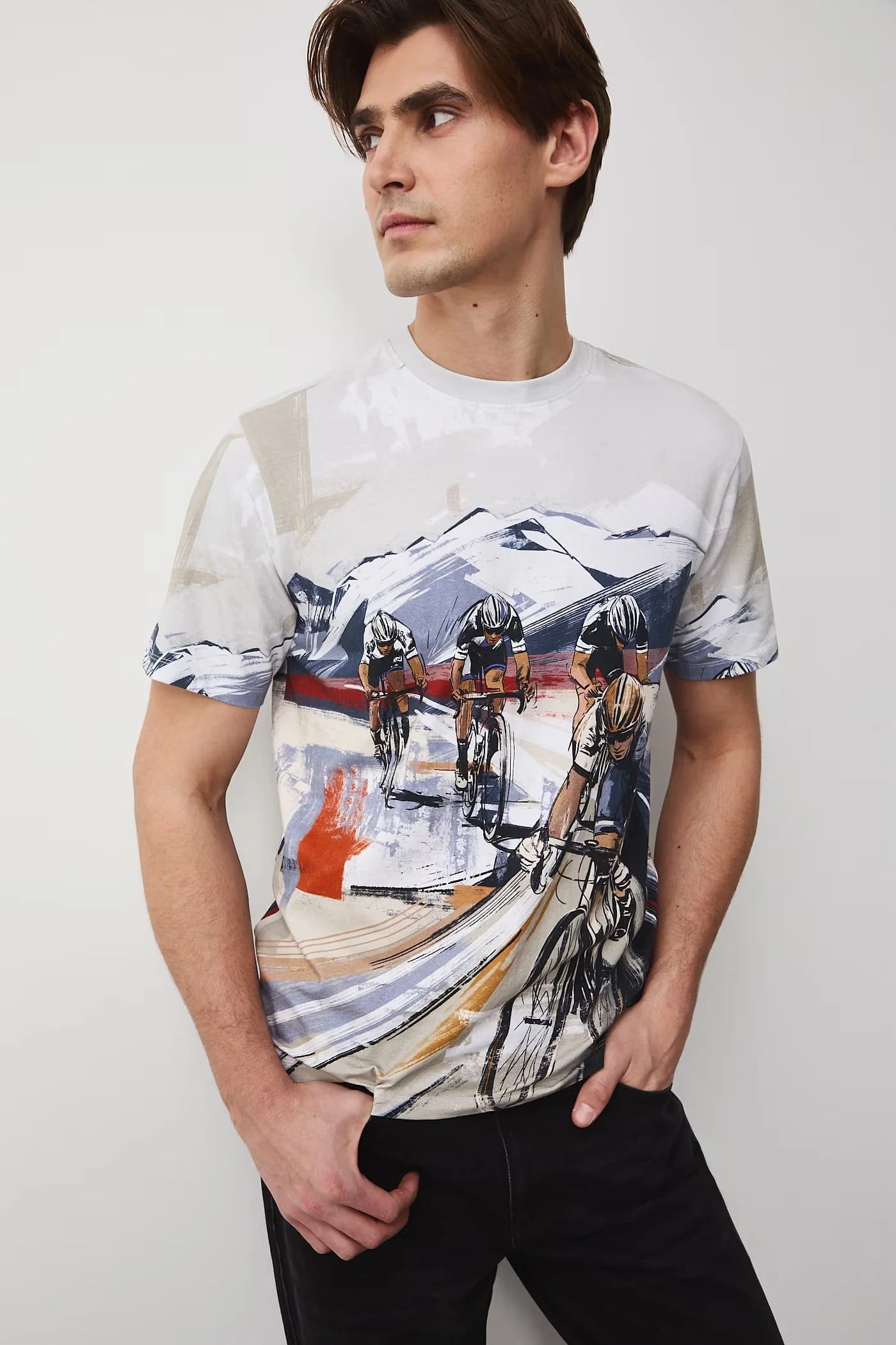 Мужская футболка из хлопка с эластаном - фото 4