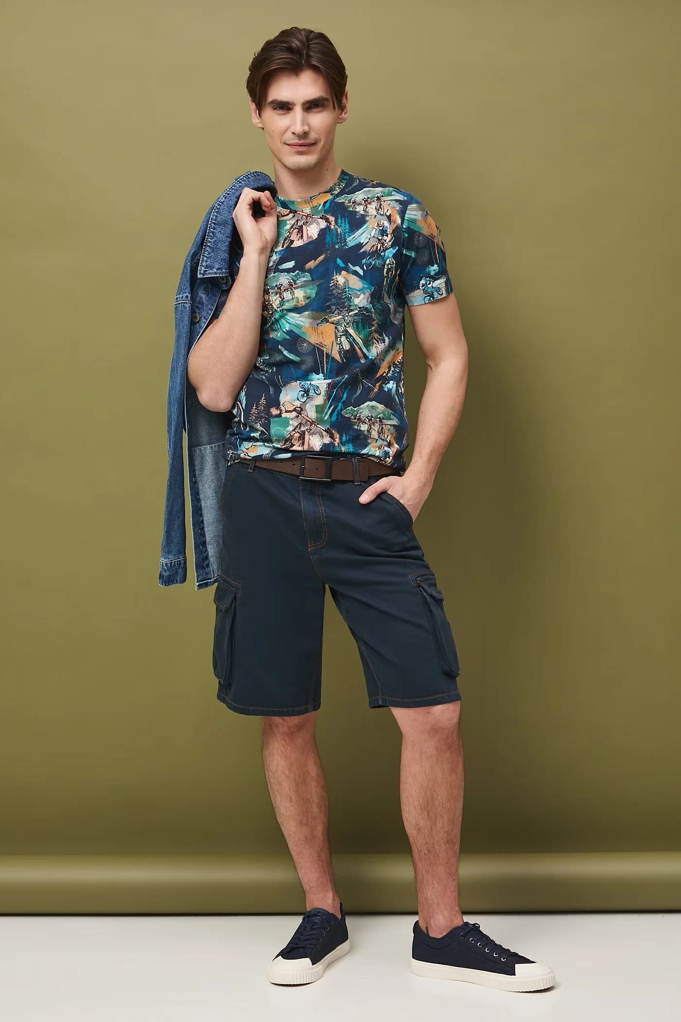 Мужская футболка из хлопка с эластаном - фото 2