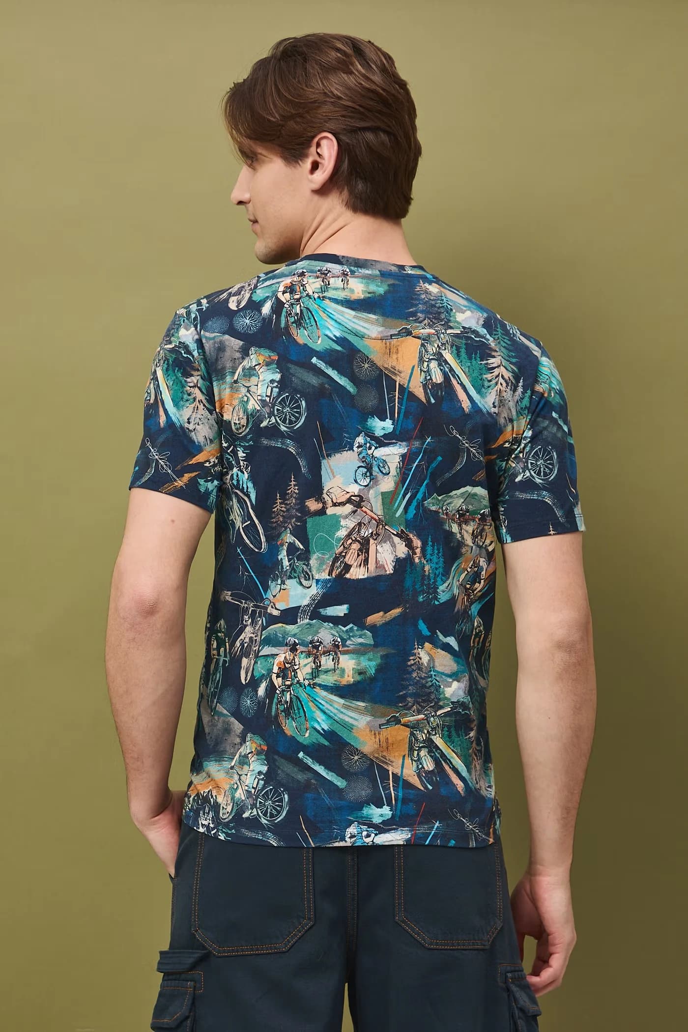 Мужская футболка из хлопка с эластаном - фото 3