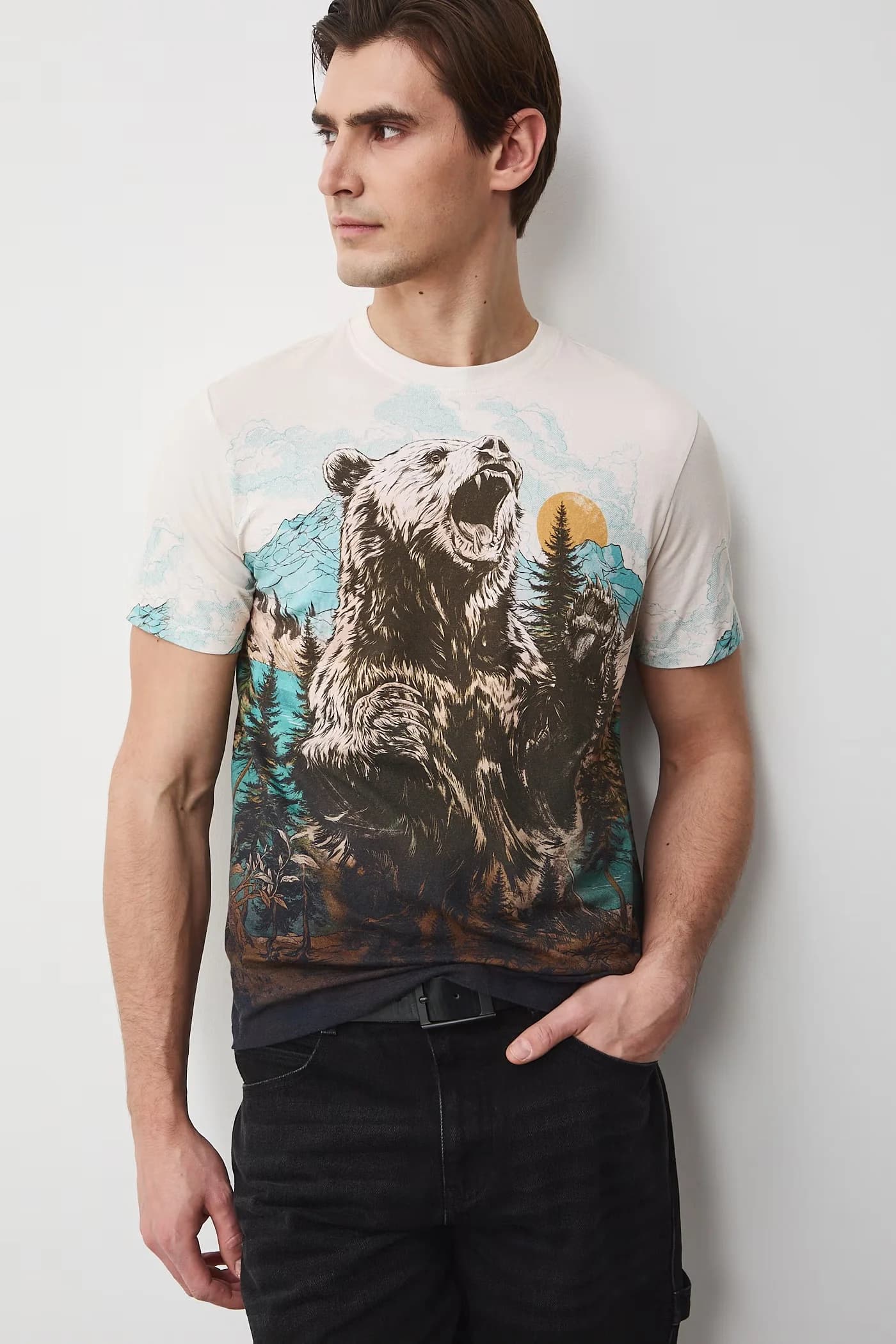 Мужская футболка из хлопка с эластаном