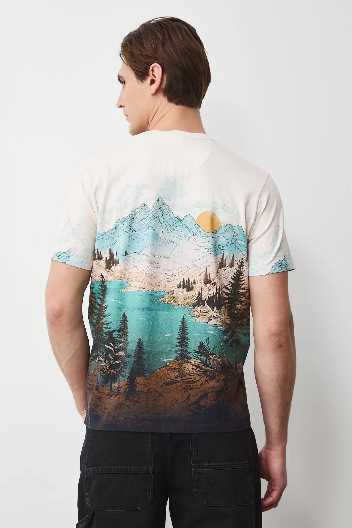 Мужская футболка из хлопка с эластаном - фото 3