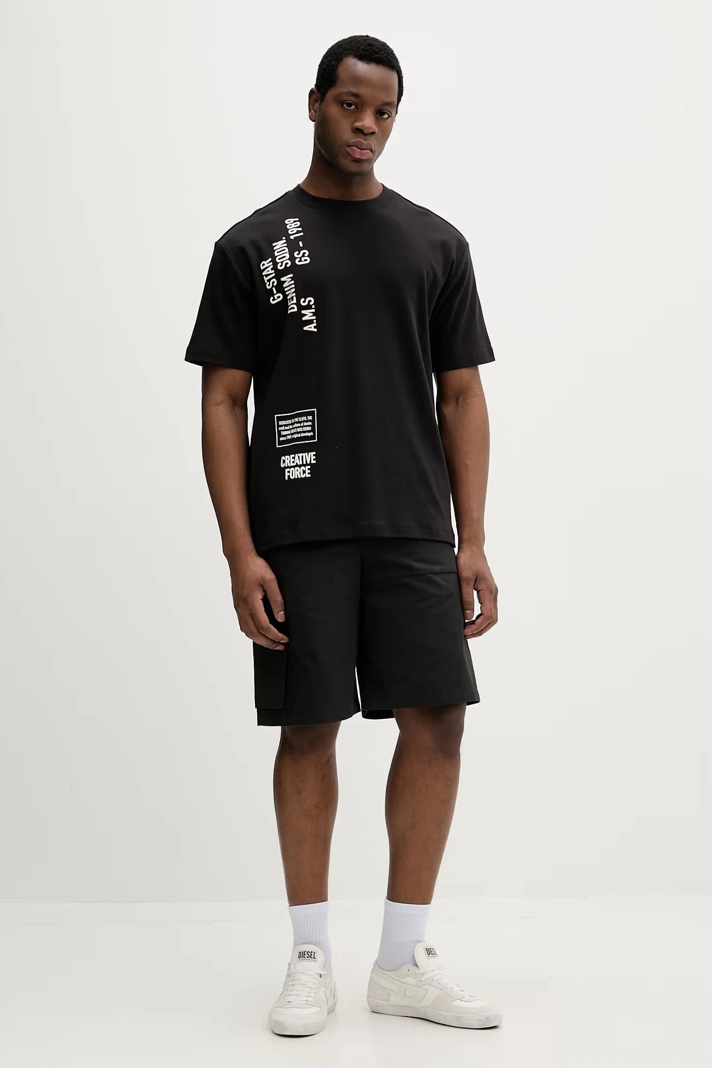 Мужская хлопковая футболка Stencil gr расслабленная - фото 2