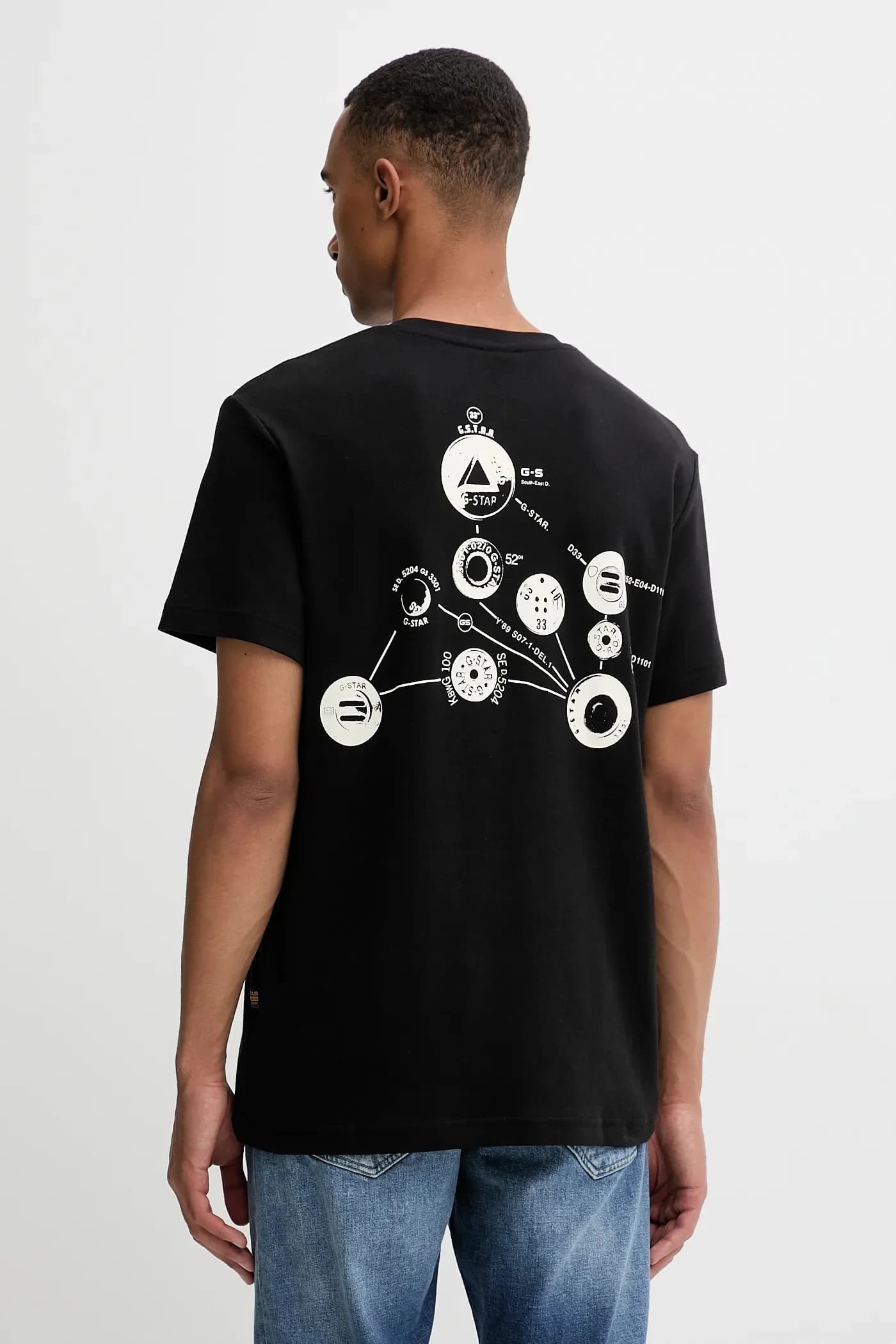 Хлопковая футболка с отделкой сзади