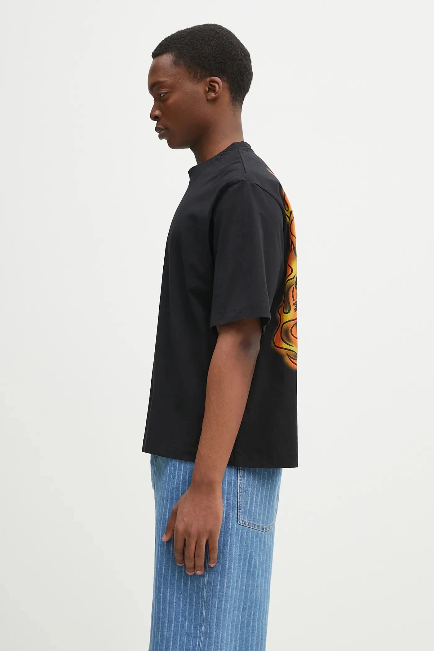 Хлопковая футболка County Flame Boxy T-Shirt Черный Красный - фото 2