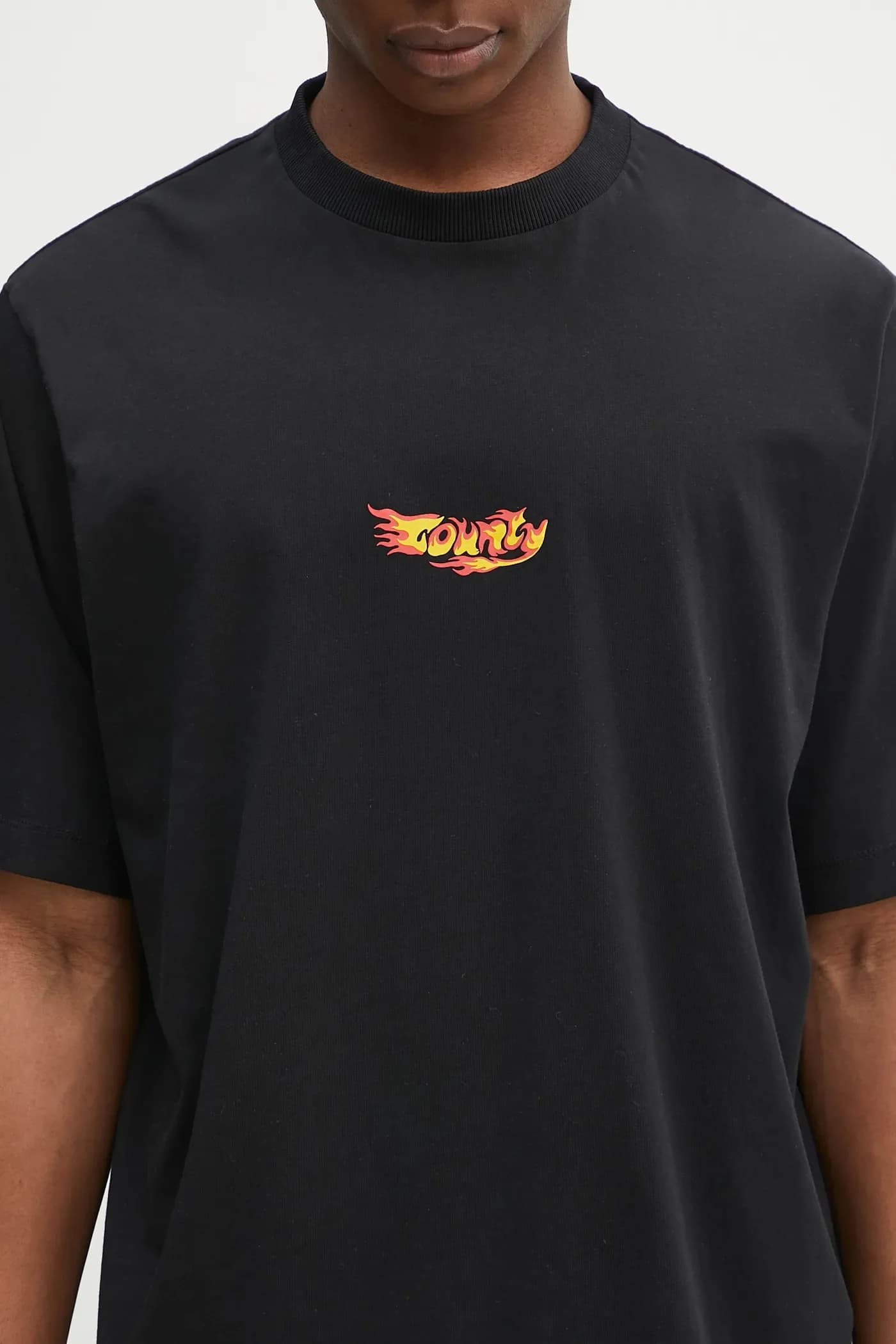 Хлопковая футболка County Flame Boxy T-Shirt Черный Красный - фото 4