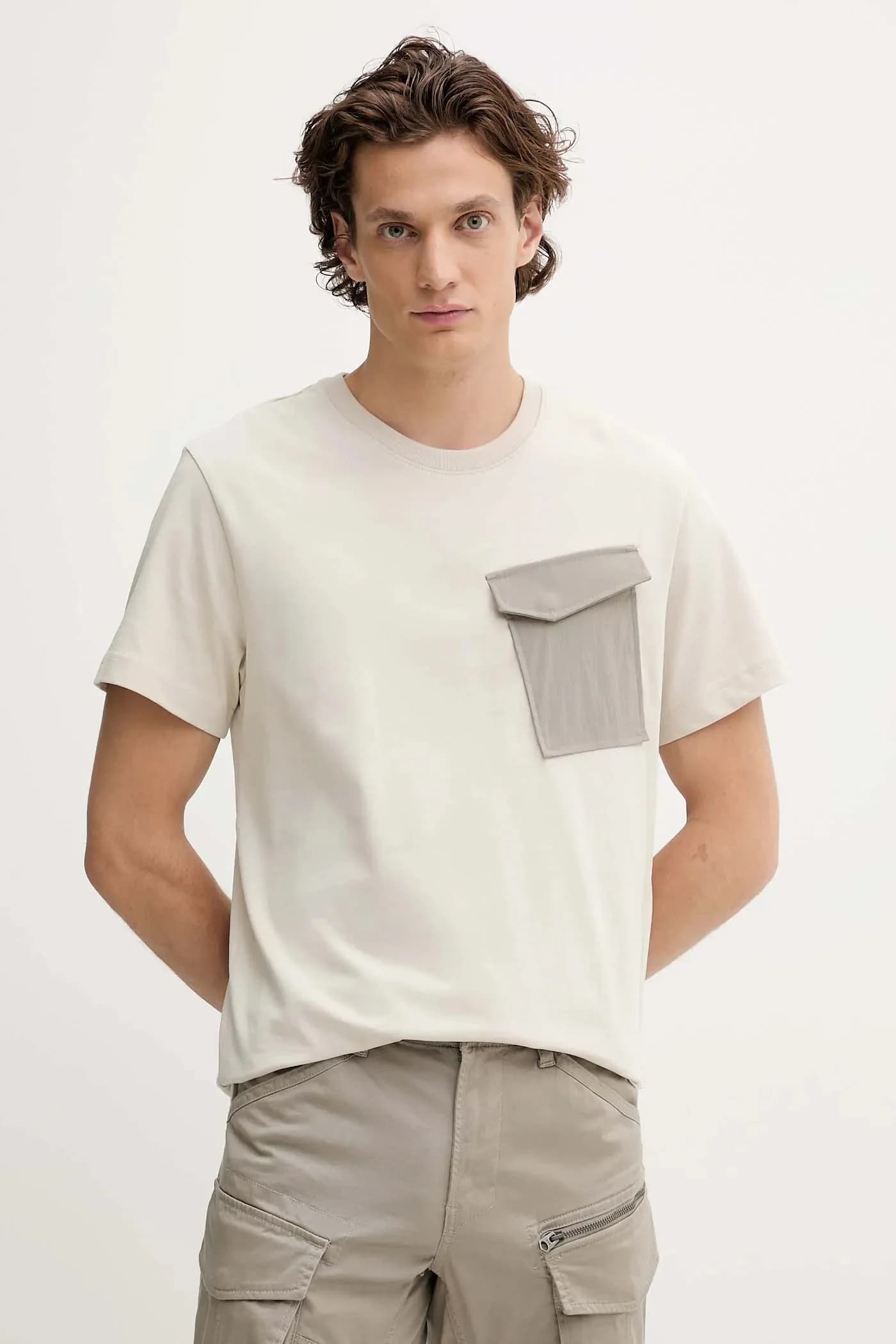 Хлопковая футболка, смесь тканей, оч.