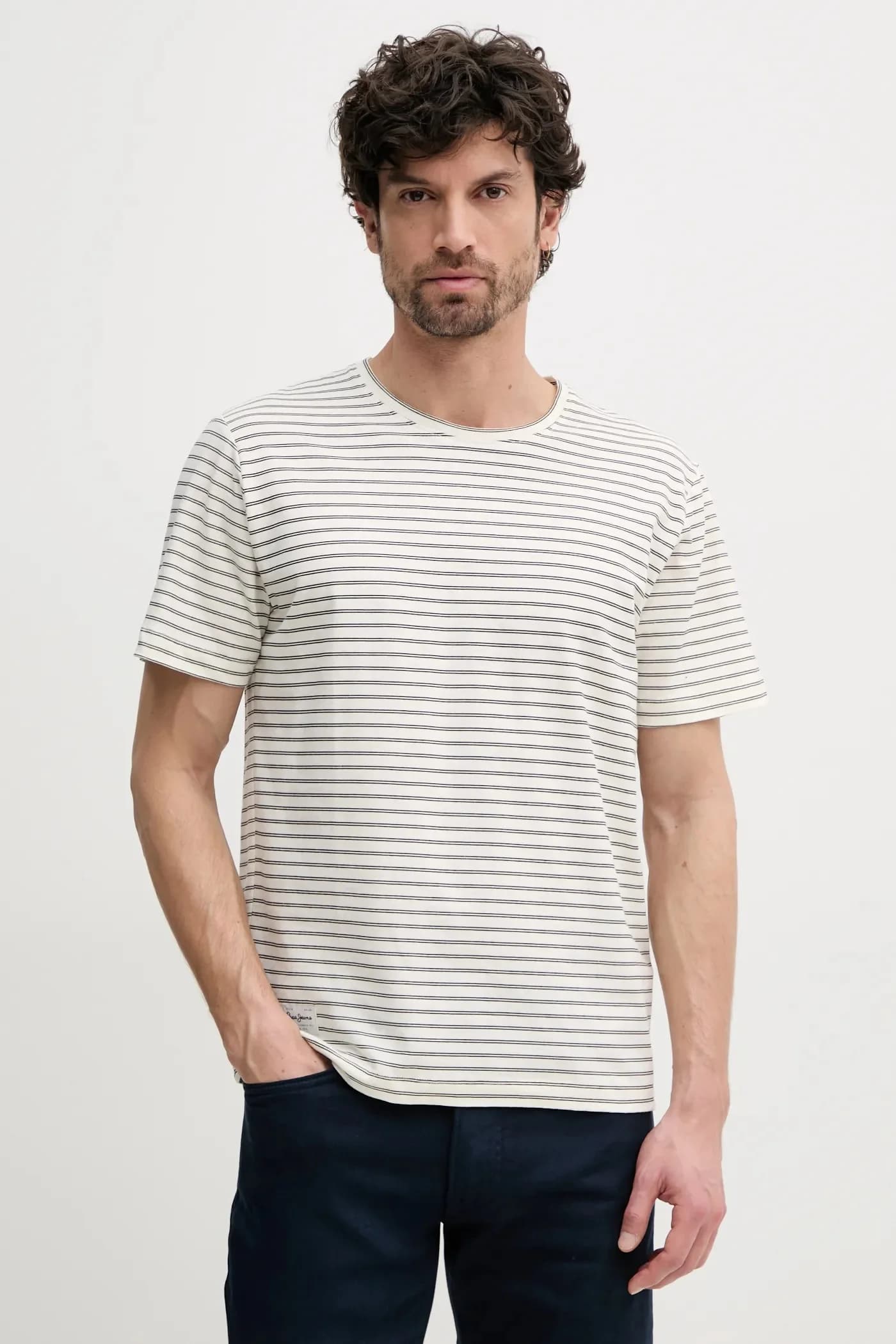 Футболка WEST STRIPED PURNEY TEE из смесового льна