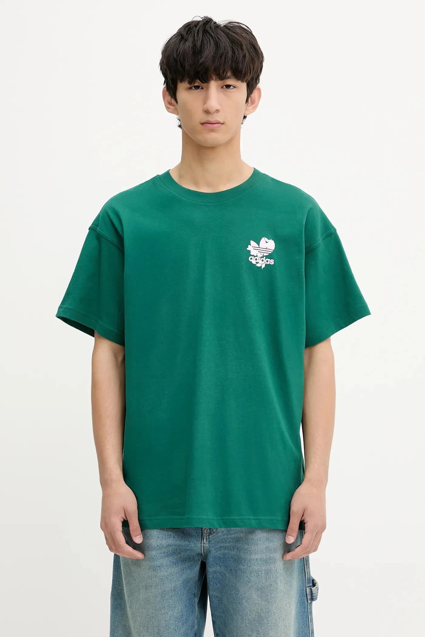 Хлопковая футболка с цветочным принтом и логотипом