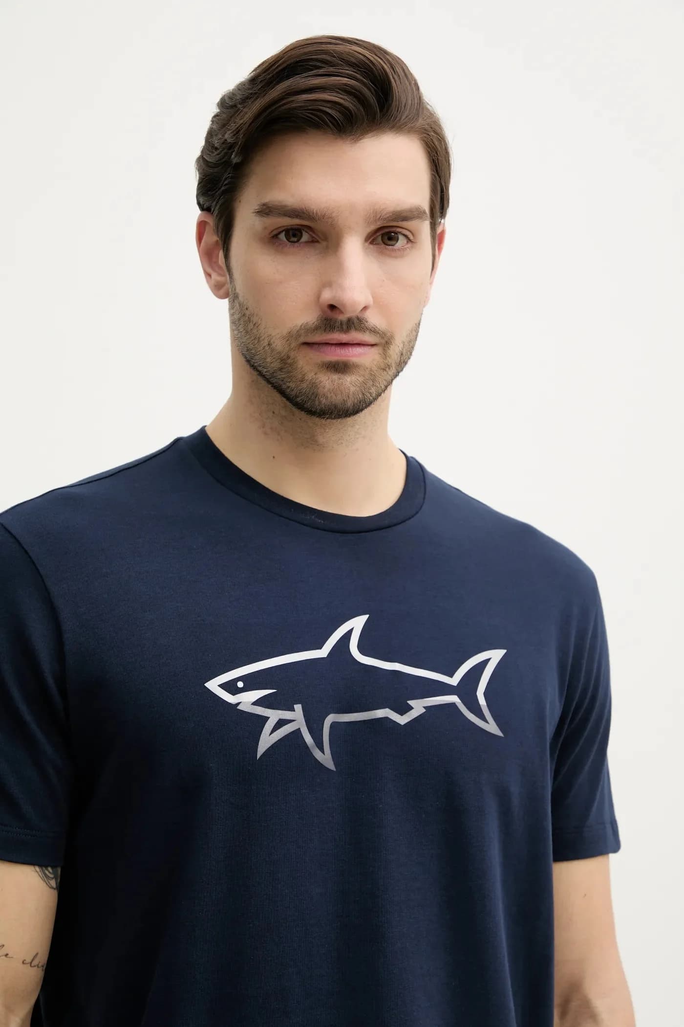 Хлопковая футболка военно-морской для мужчин