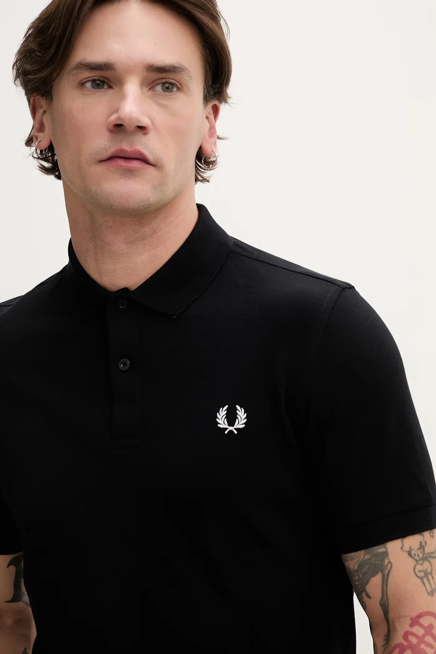 Однотонная рубашка-поло из хлопка Fred Perry - фото 4