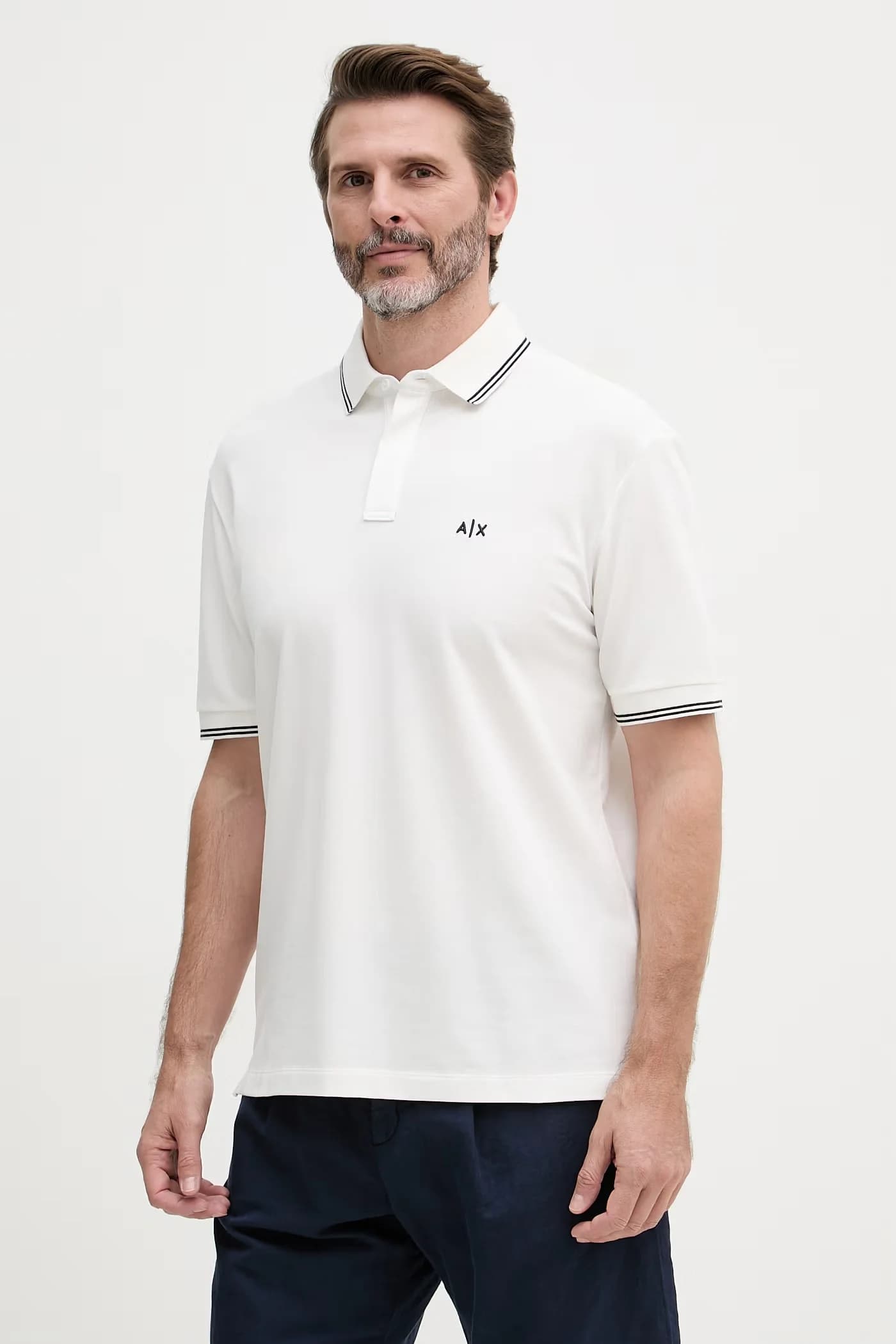 Мужское поло из хлопка с эластаном