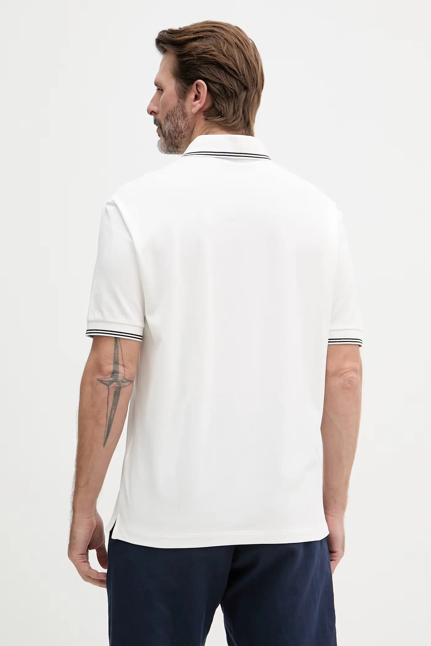 Мужское поло из хлопка с эластаном - фото 3